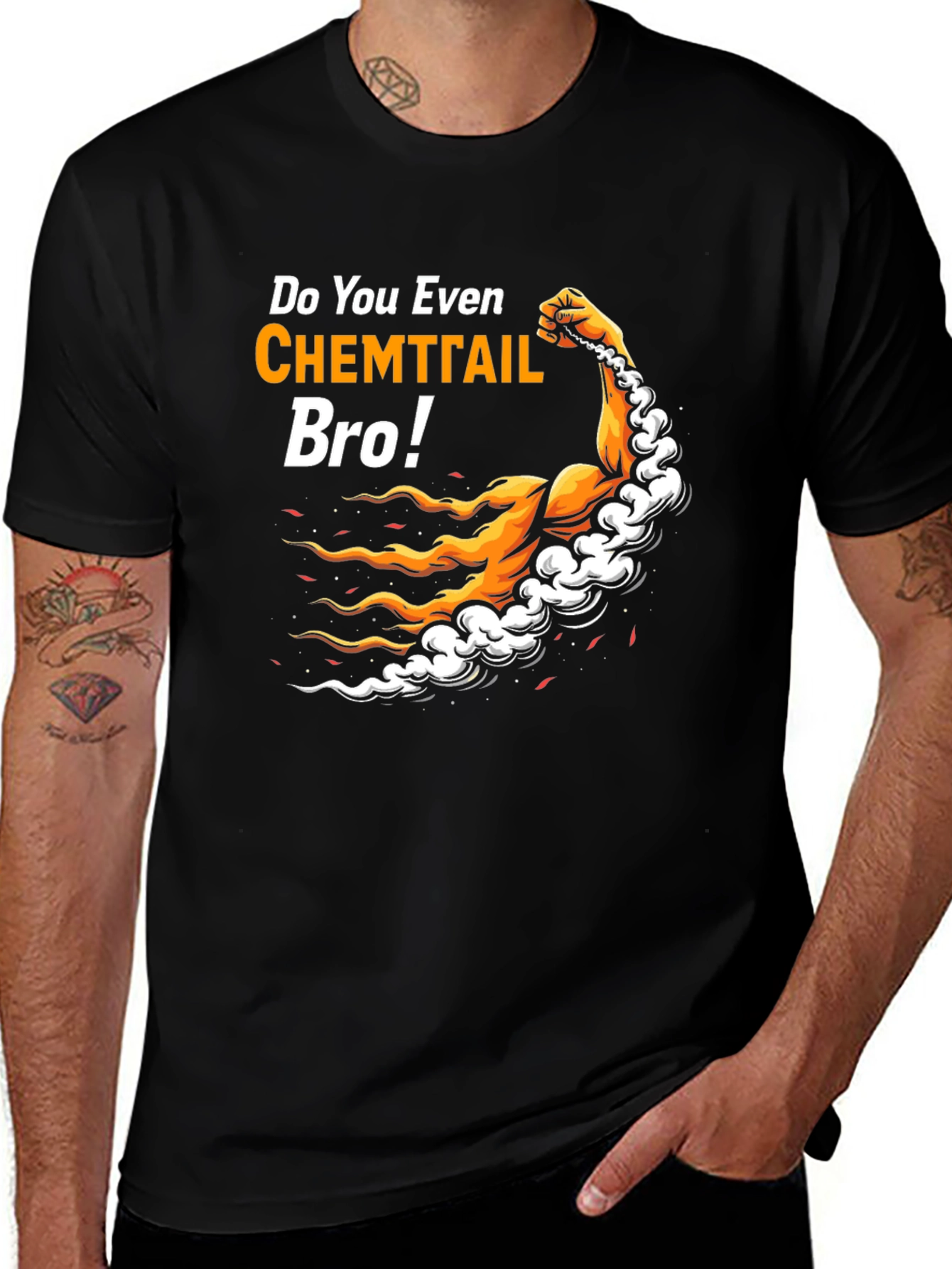 Variant 4 of Chemtrail Bro Graphic Tee - Black