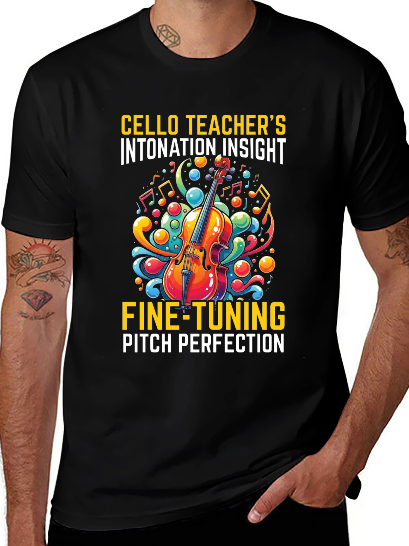 Variant 23 of Cello Teacher T-Shirt: Intonation Insight & Pitch Perfection