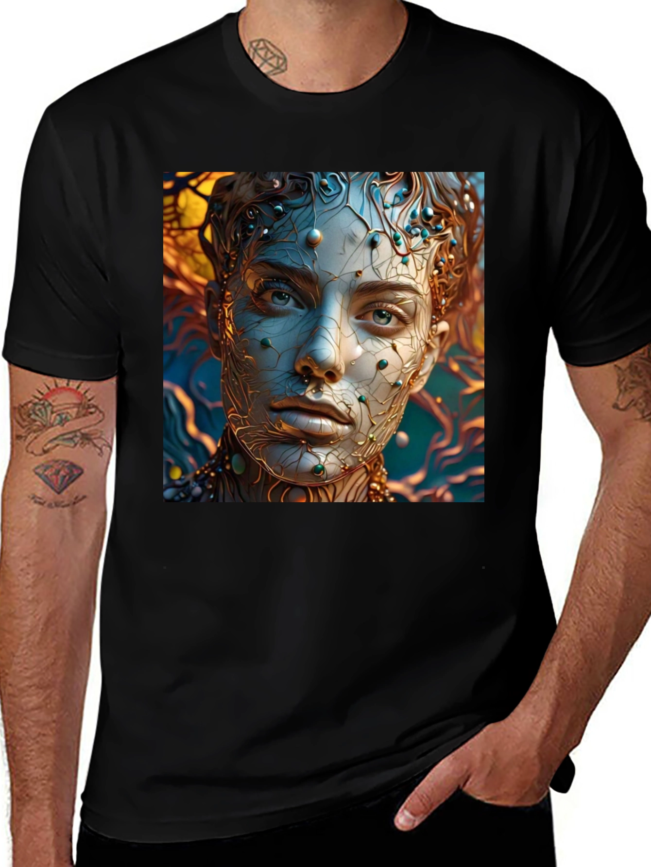 Variant 30 of Abstract Portrait Graphic Tee - Unique Artistic Design