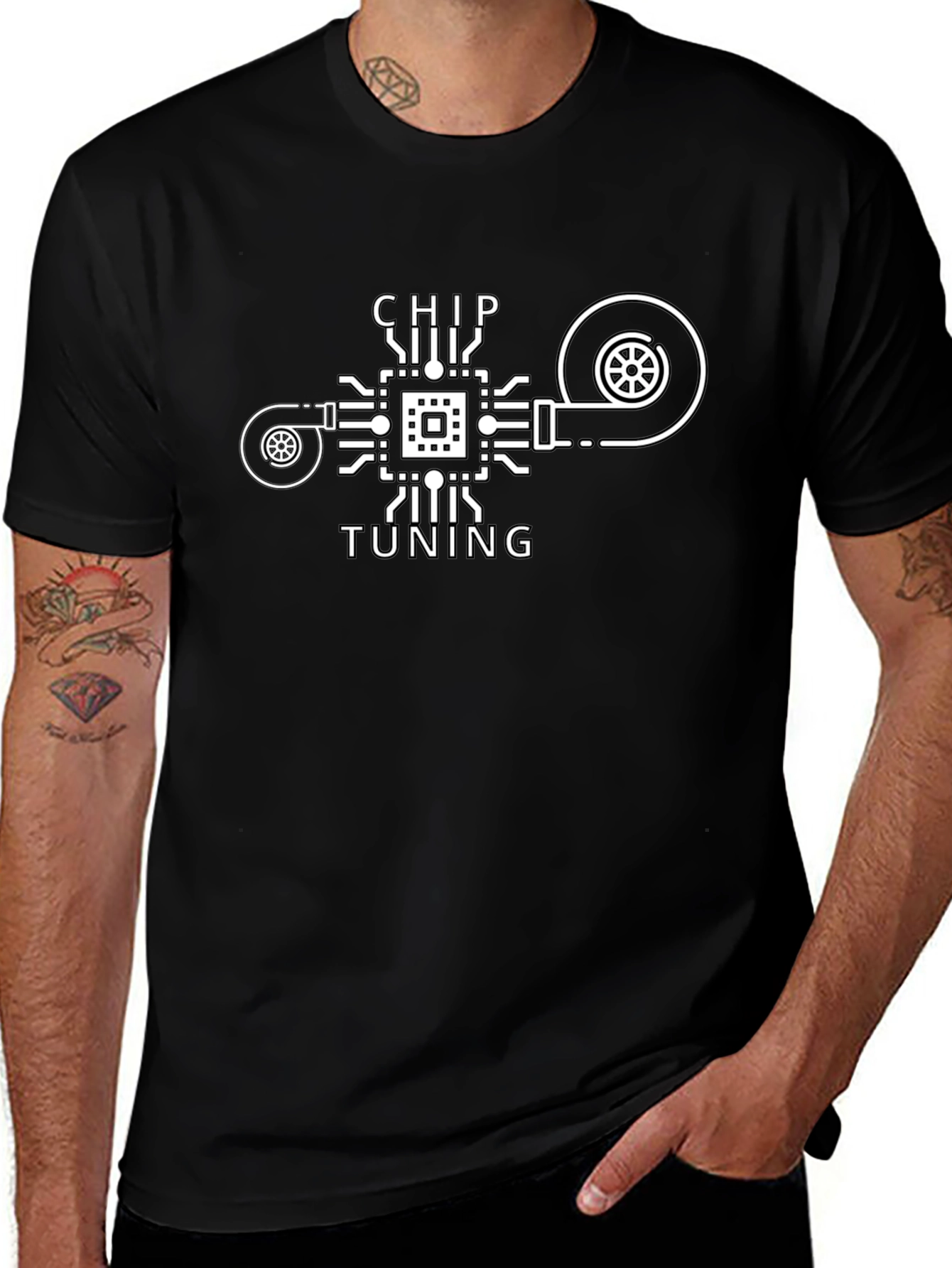 Chip Tuning Black T-Shirt - Car Enthusiast Apparel