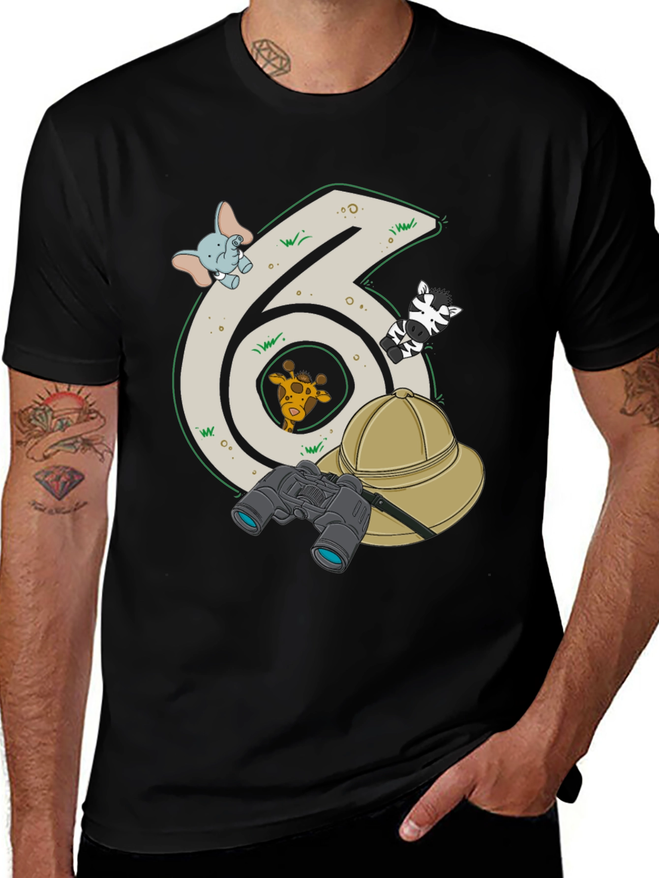 Safari Adventure Six Birthday T-Shirt