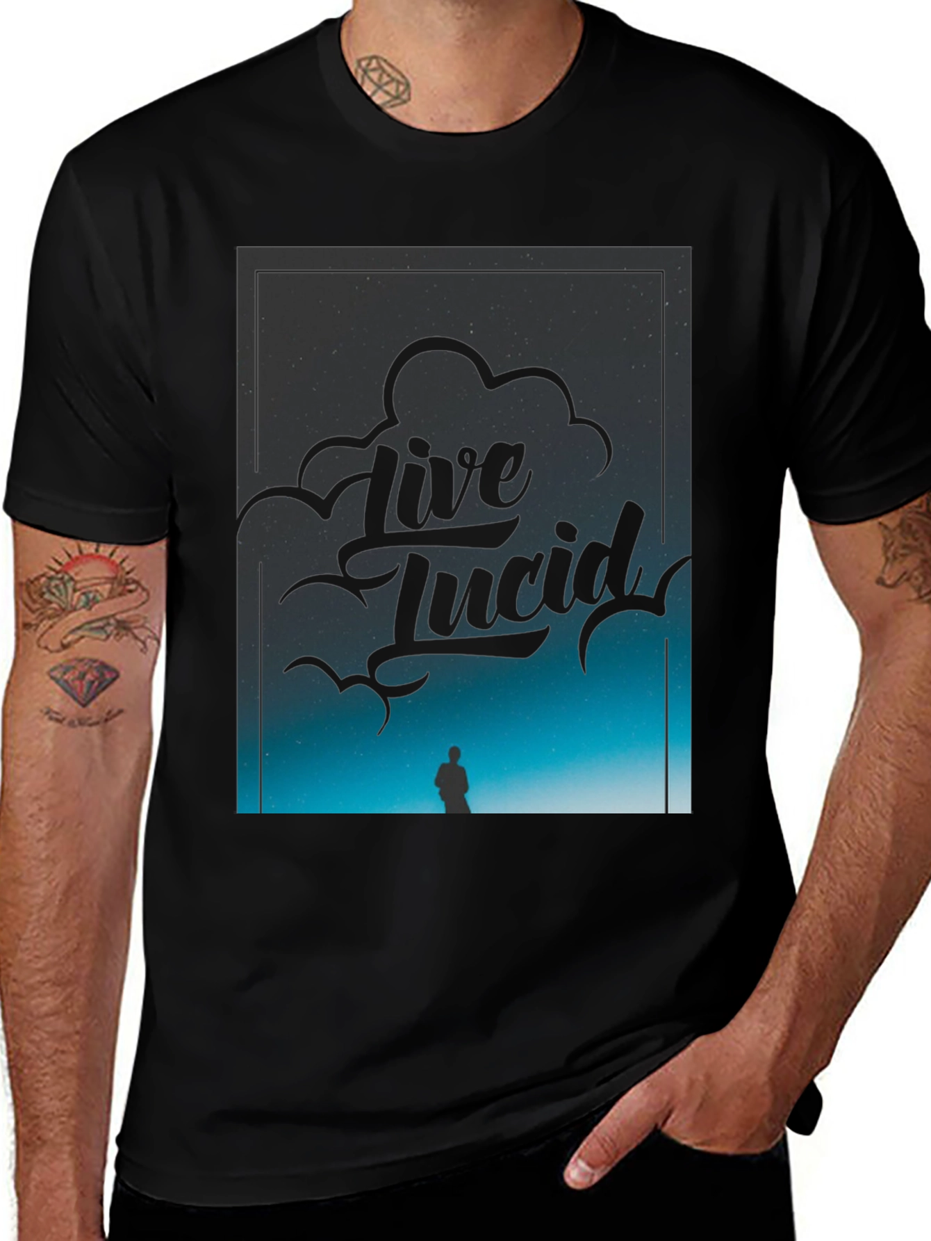 Variant 5 of Live Lucid Black Graphic Tee