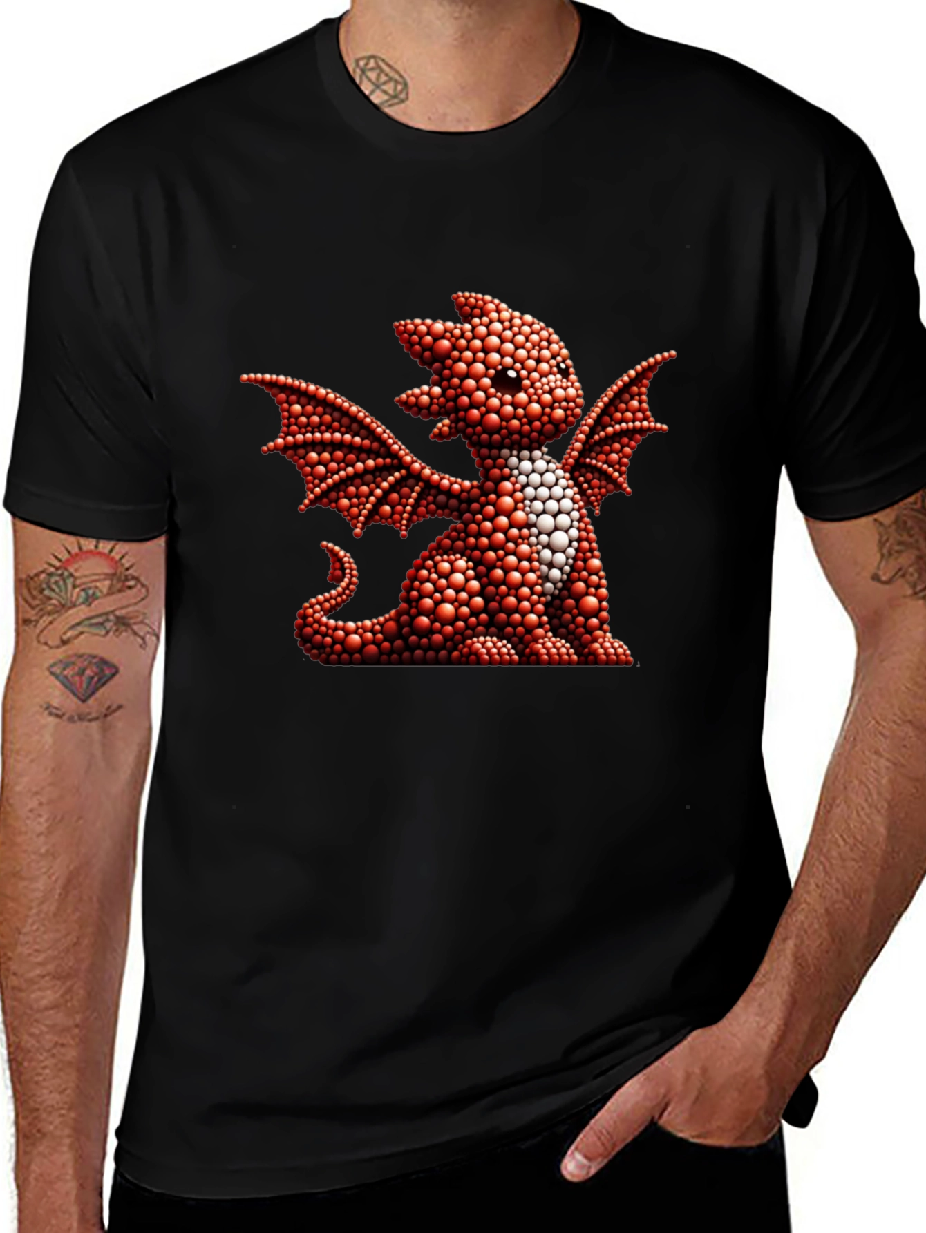 Variant 3 of Dragon Graphic Tee - Cute Reptile Design