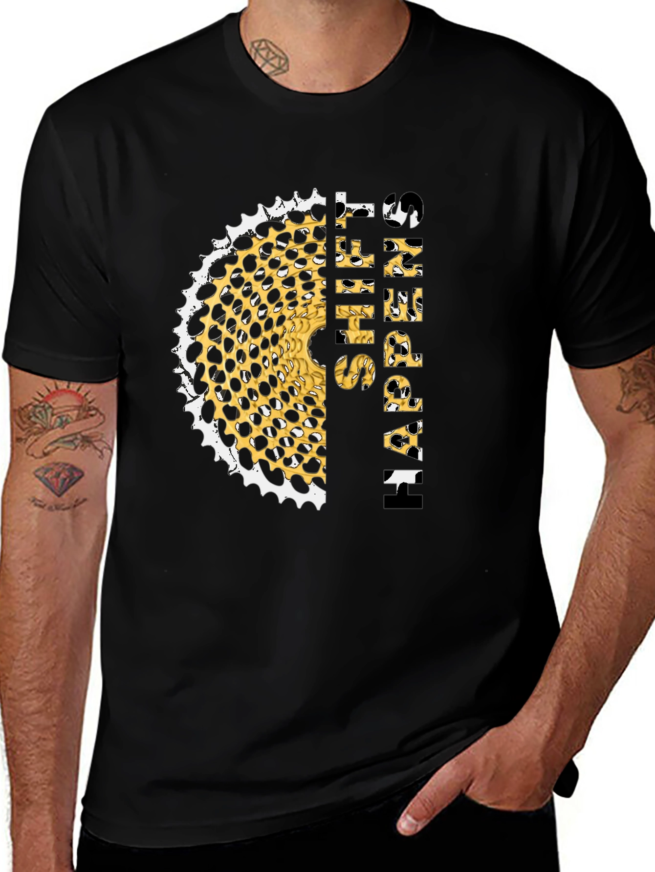 Variant 3 of HAPPENS SHIFTS Leopard Chainring T-Shirt
