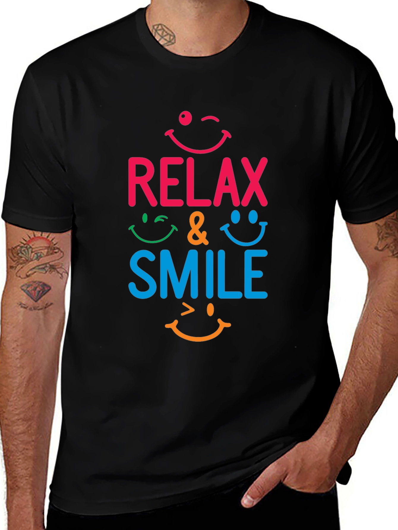 Variant 23 of Relax & Smile Graphic T-Shirt