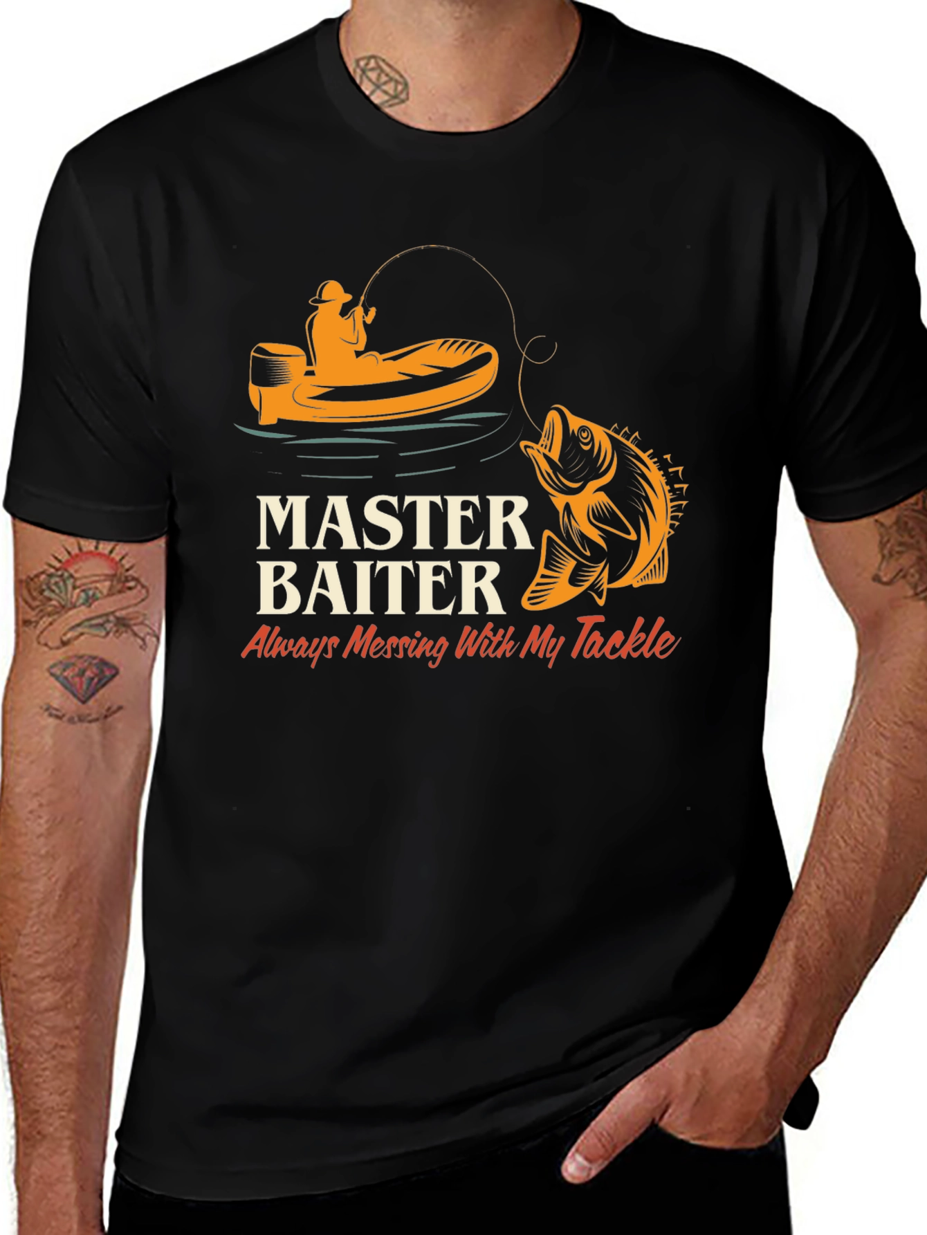 Master Baiter Funny Fishing Graphic T-Shirt