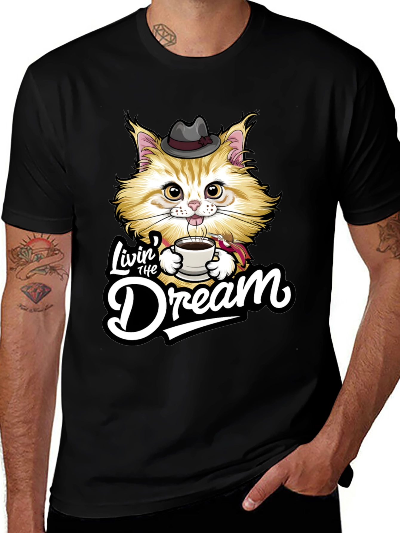 Variant 16 of Livin' the Dream Cat Graphic T-Shirt