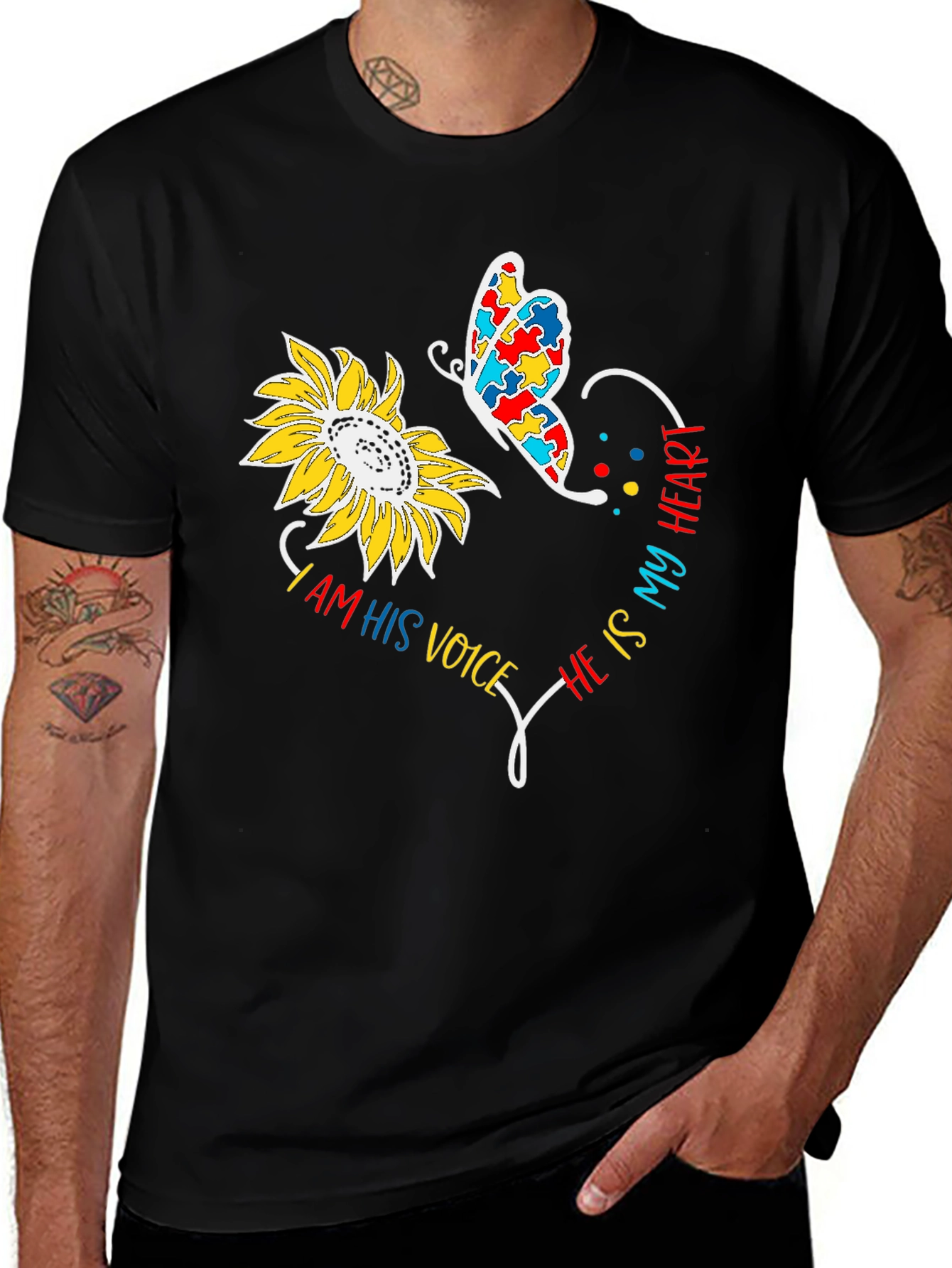 Variant 26 of Autism Awareness Sunflower T-Shirt