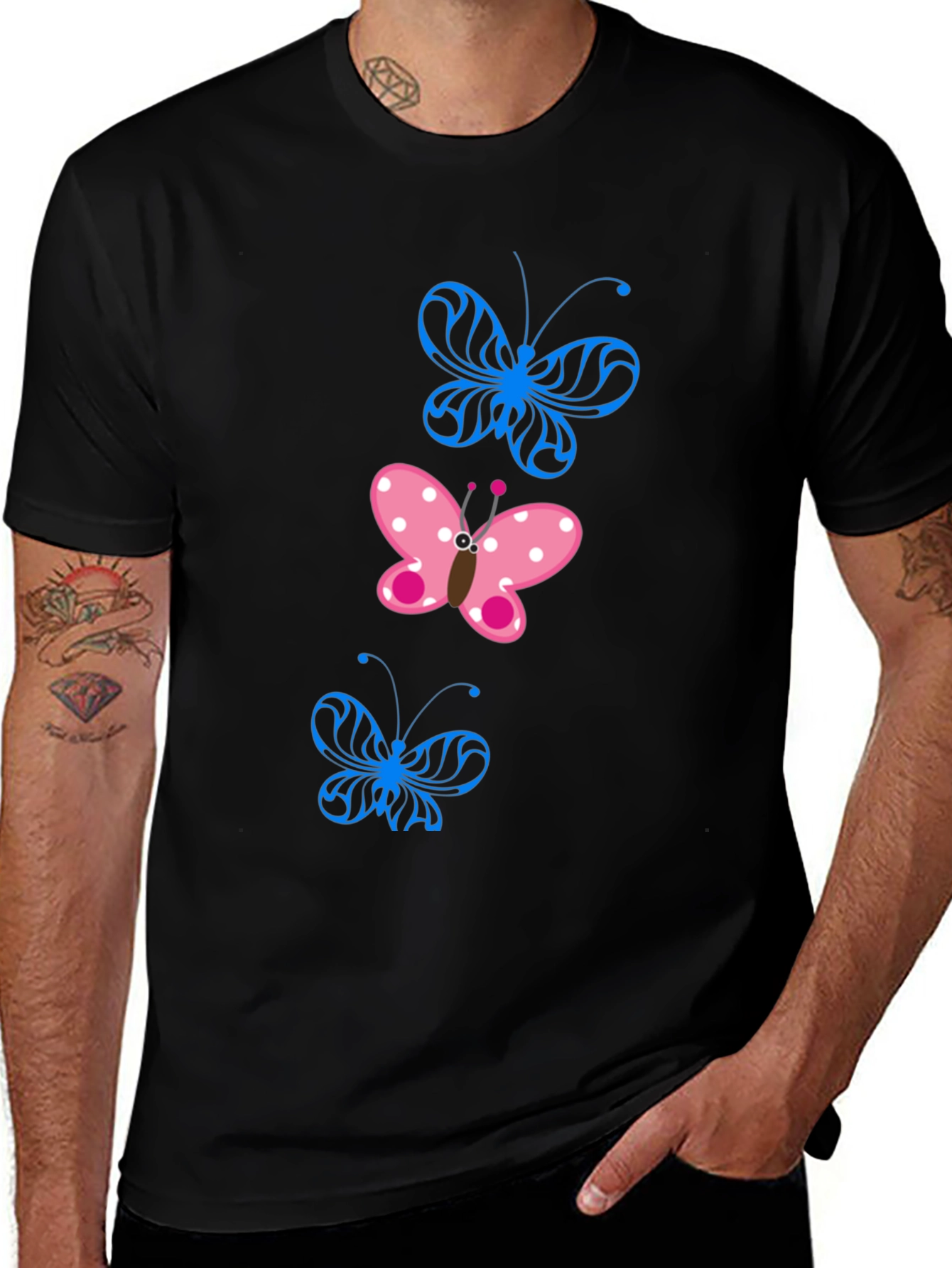 Variant 8 of Butterfly Graphic Black T-Shirt