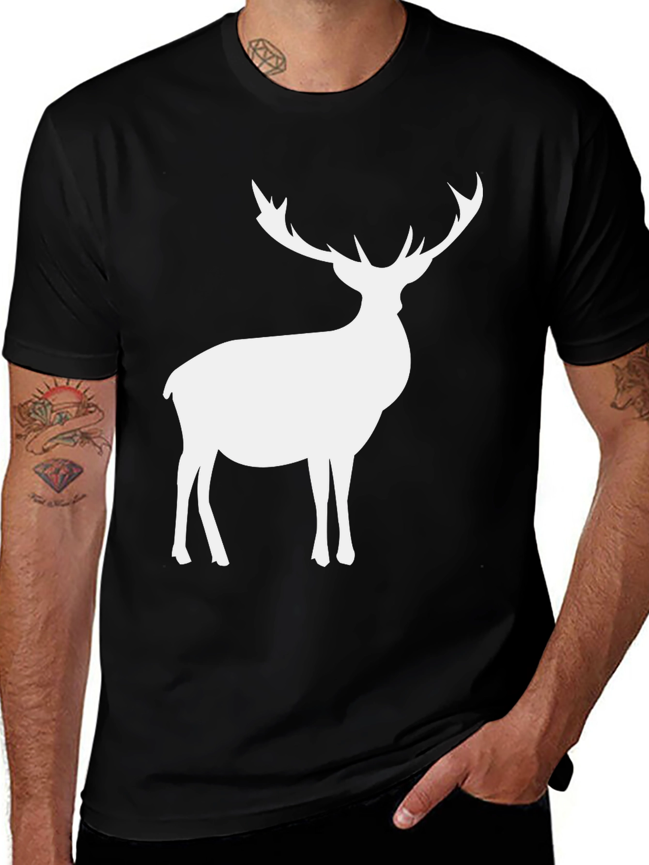 Variant 2 of Deer Silhouette Graphic Tee