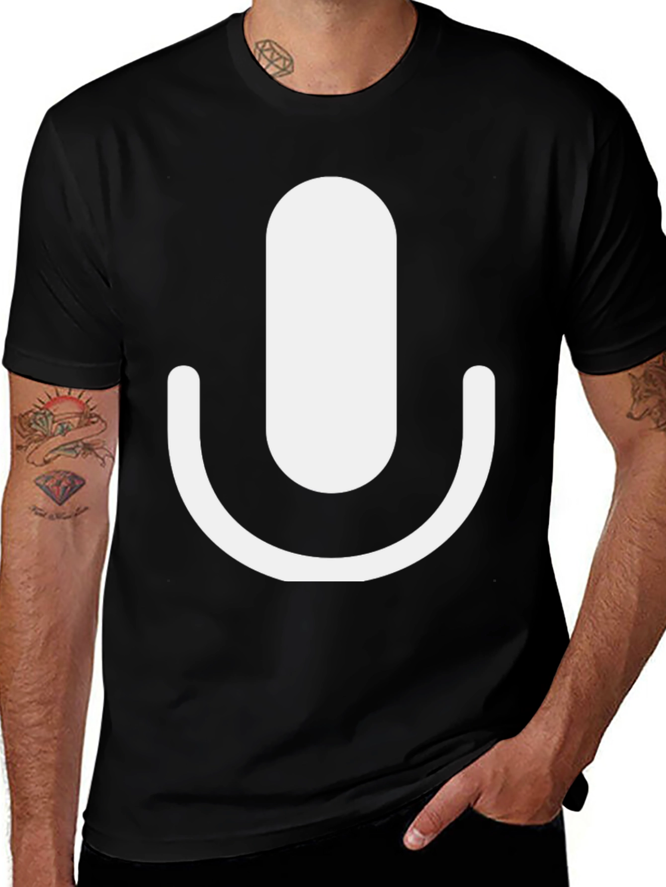 Variant 17 of Microphone Graphic Tee - Black