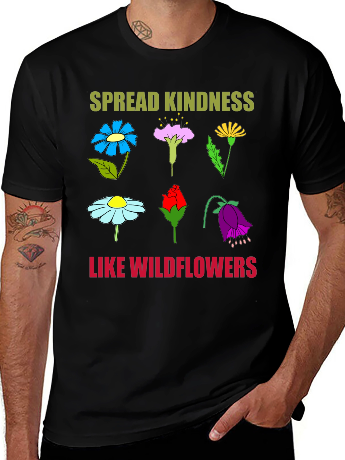 Variant 6 of Spread Kindness Wildflower Graphic Tee