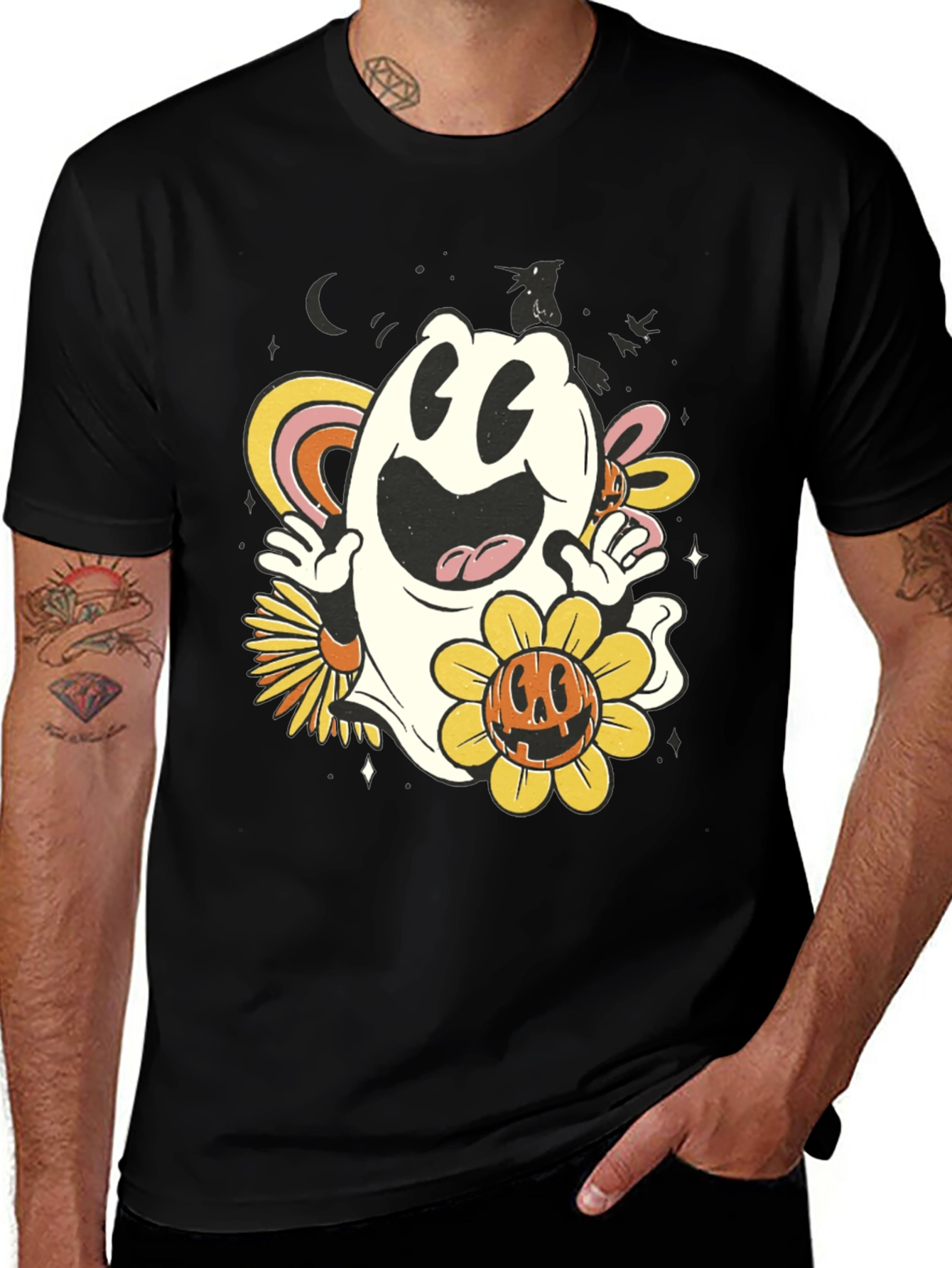 Variant 21 of Retro Halloween Ghost Graphic Tee