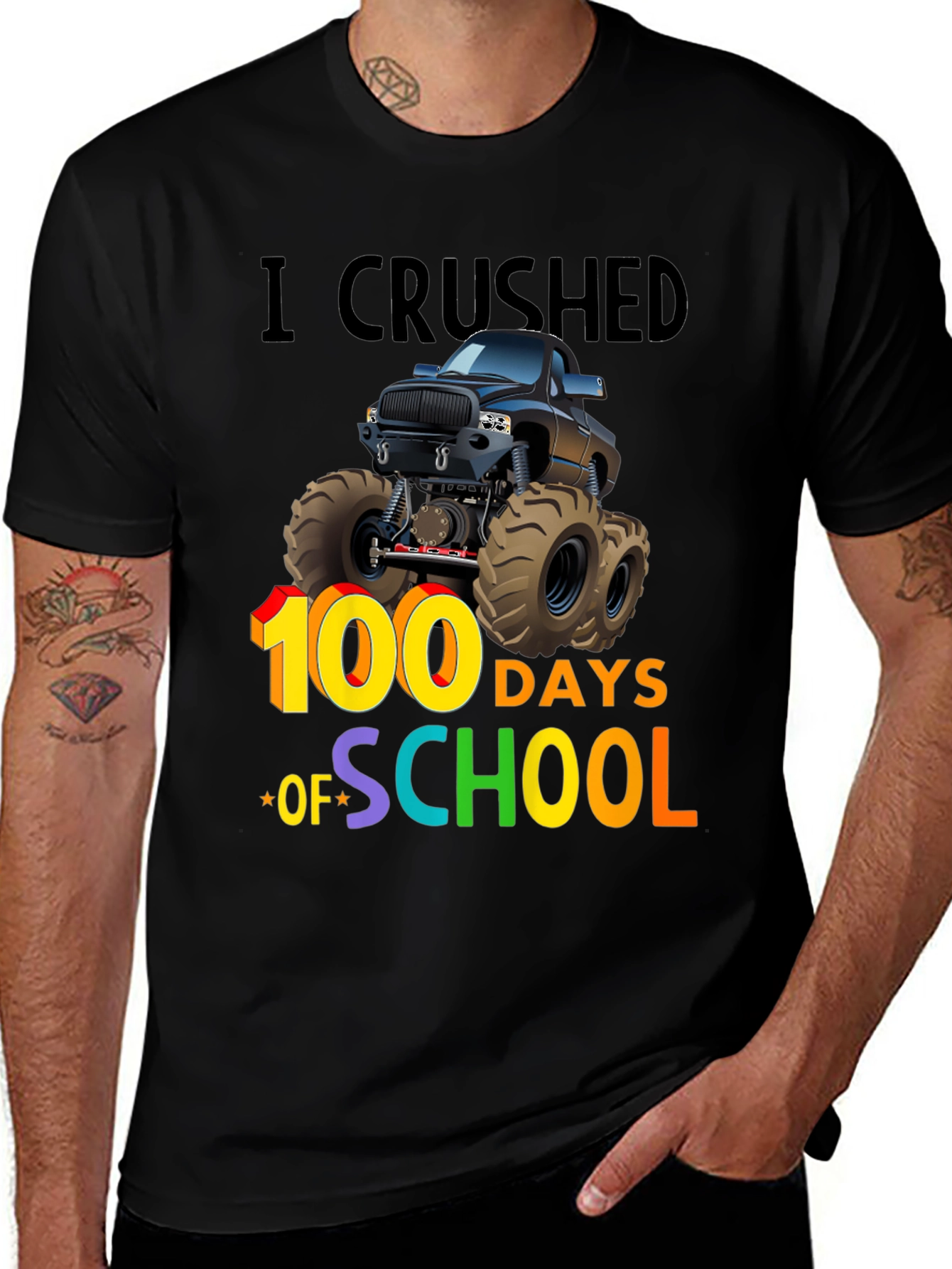 Variant 15 of 100 Days of School Monster Truck T-Shirt