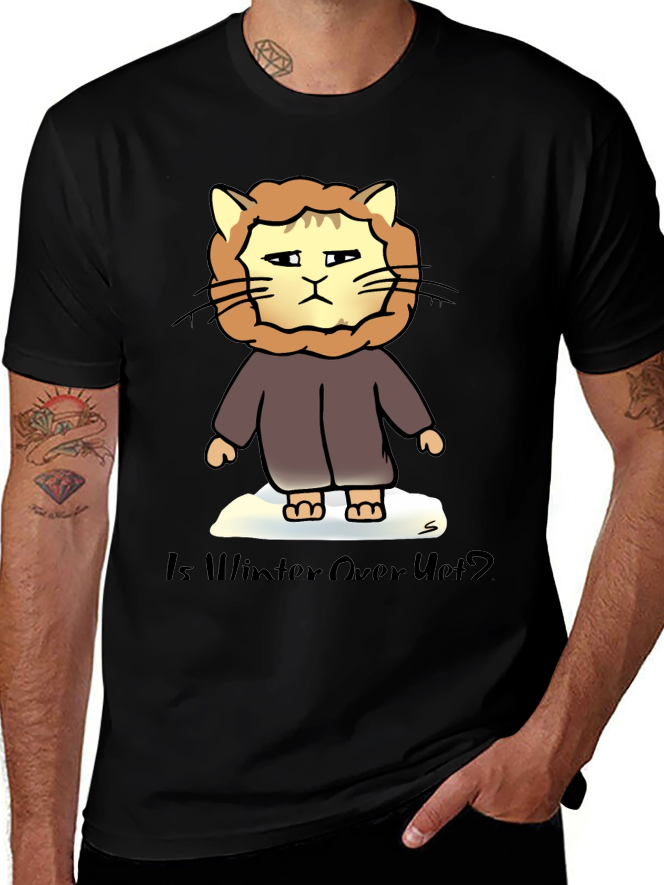 Variant 10 of Winter Cat T-Shirt - Is Winter Over Yet? Funny Tee