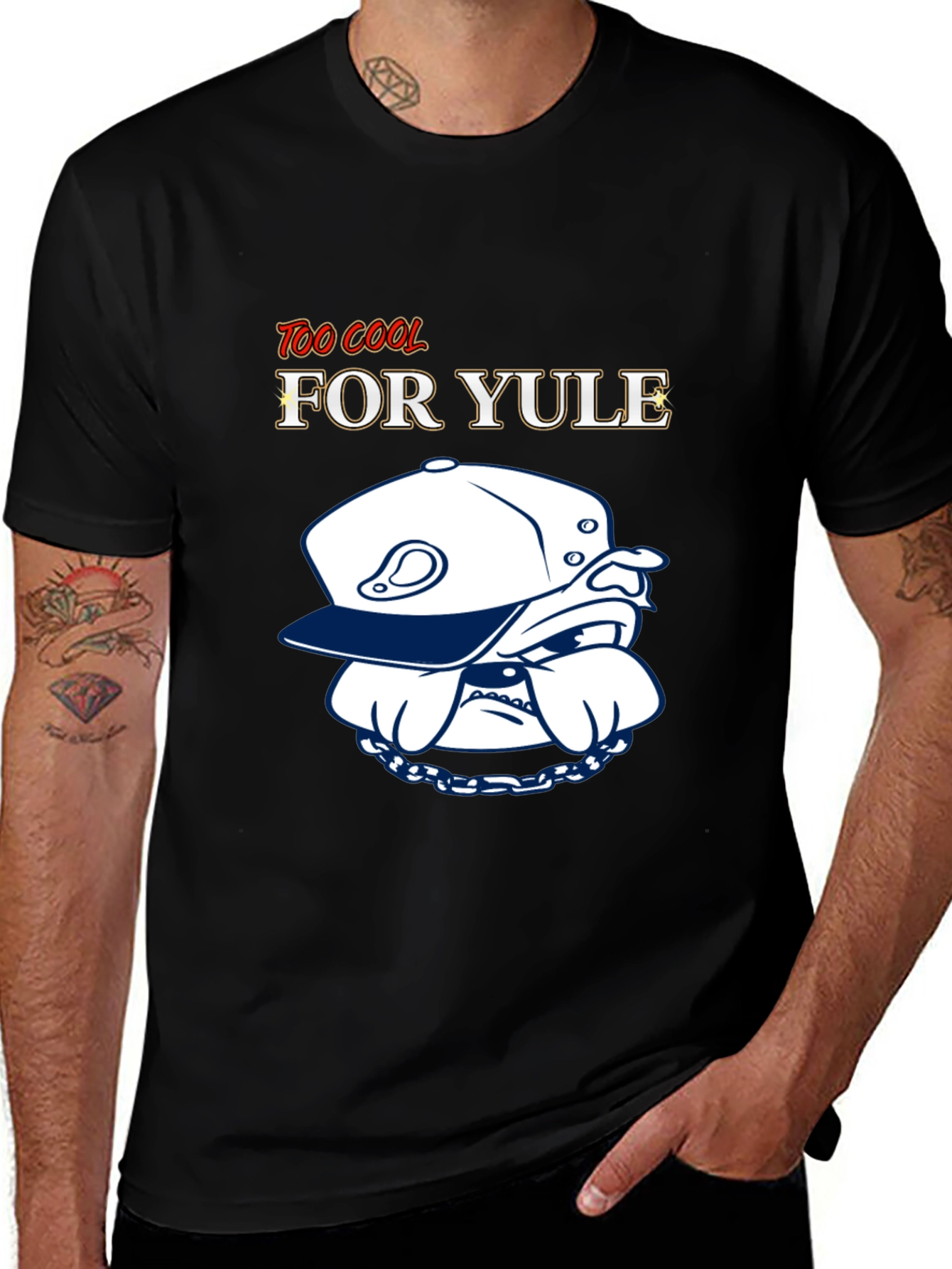 Variant 18 of Too Cool For Yule T-Shirt: Bulldog Style