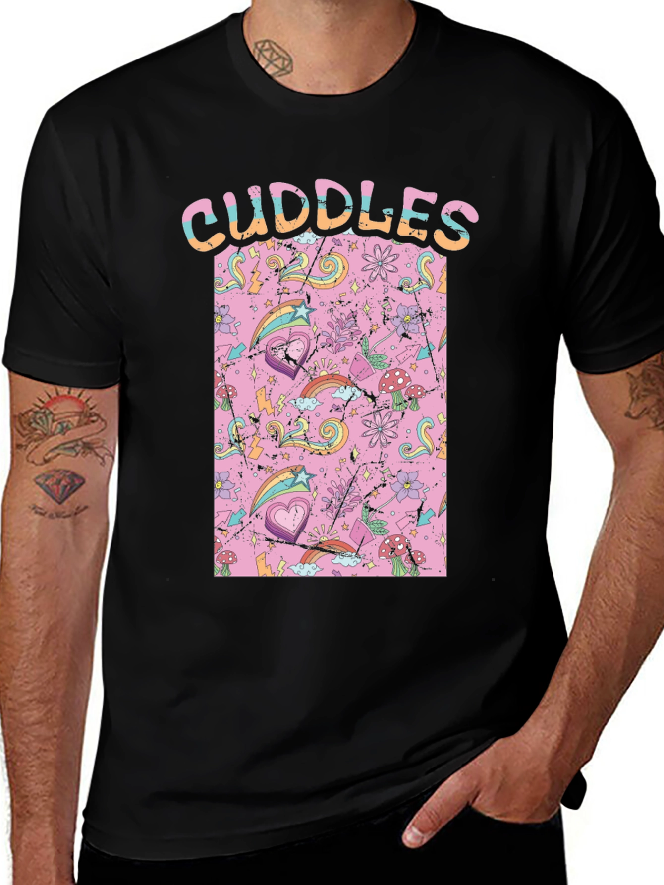 Variant 24 of Cuddles Graphic Print Crew Neck T-Shirt