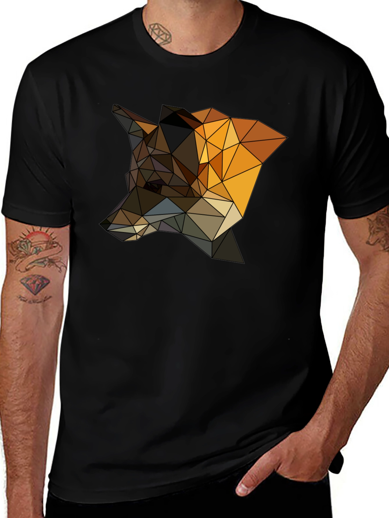 Variant 18 of Geometric Fox T-Shirt - Stylish Animal Design