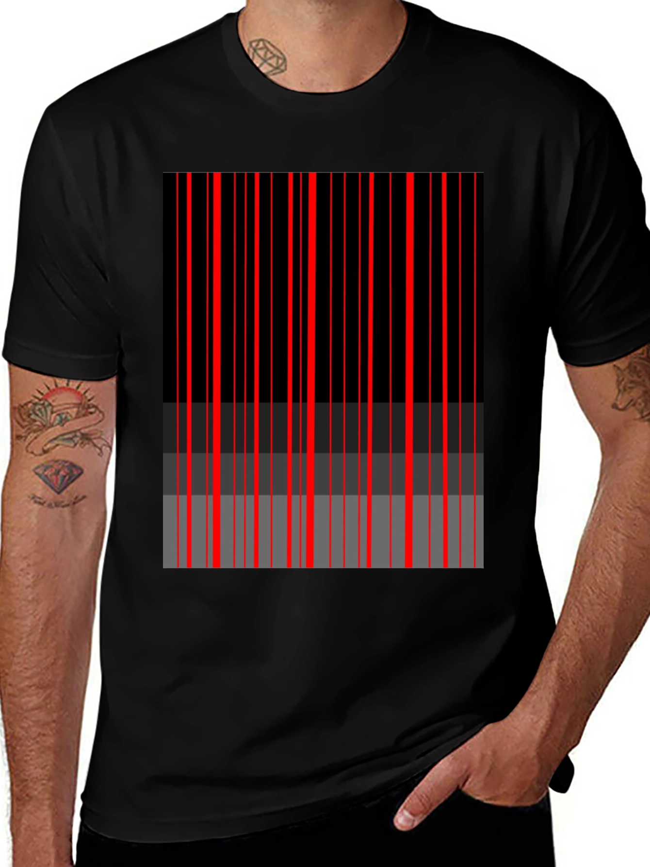 Variant 23 of Abstract Barcode Design T-Shirt