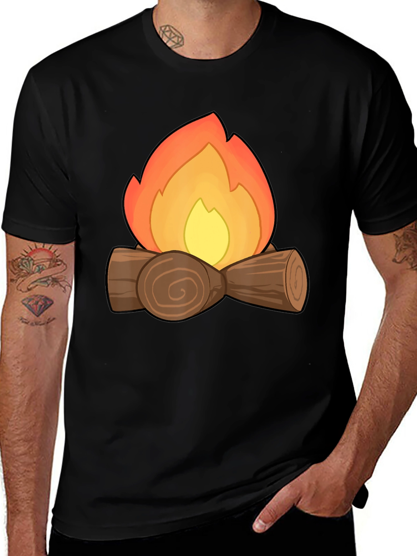Campfire Graphic T-Shirt - Cozy Nights Style