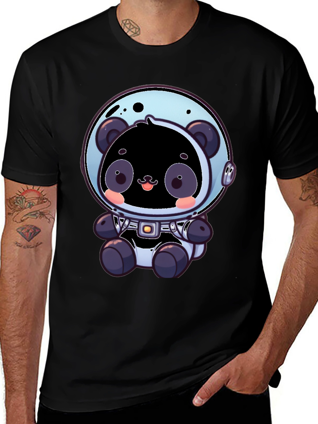 Variant 10 of Astronaut Panda T-Shirt - Cute Space Explorer Tee