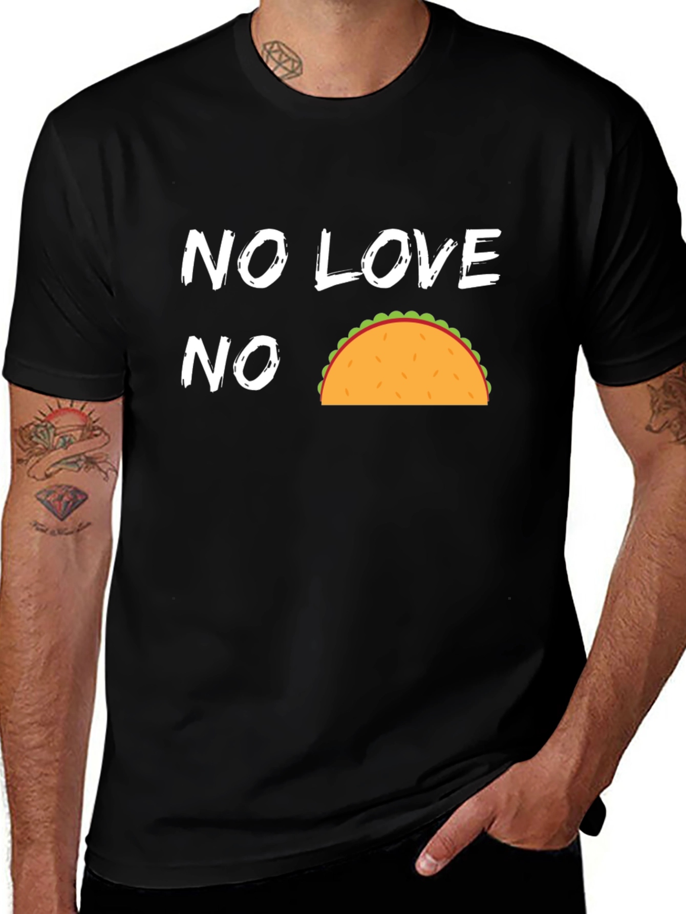 Variant 14 of No Love No Taco Funny Graphic T-Shirt