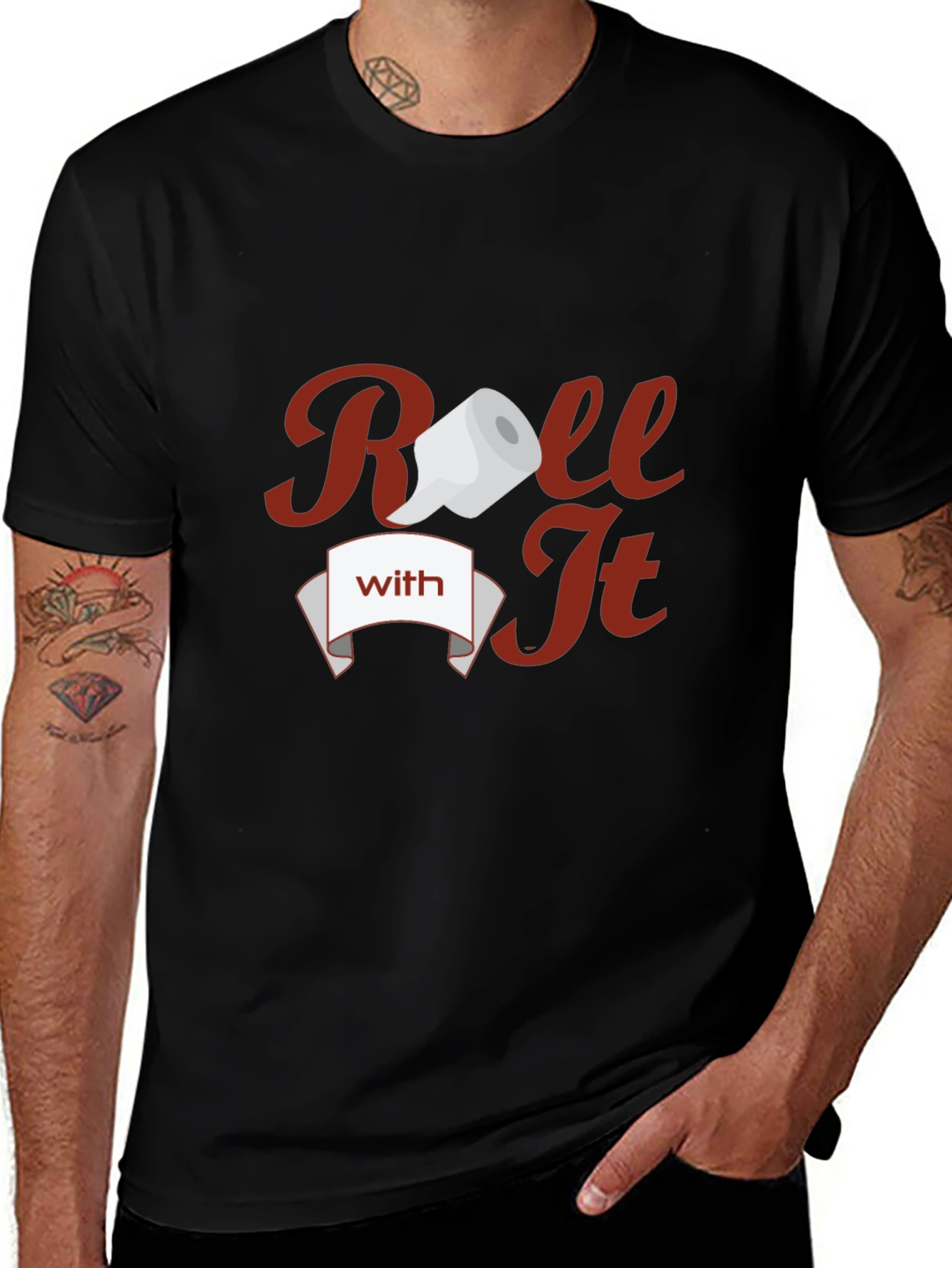 Variant 5 of Roll With It Graphic Tee - Black Cotton T-Shirt