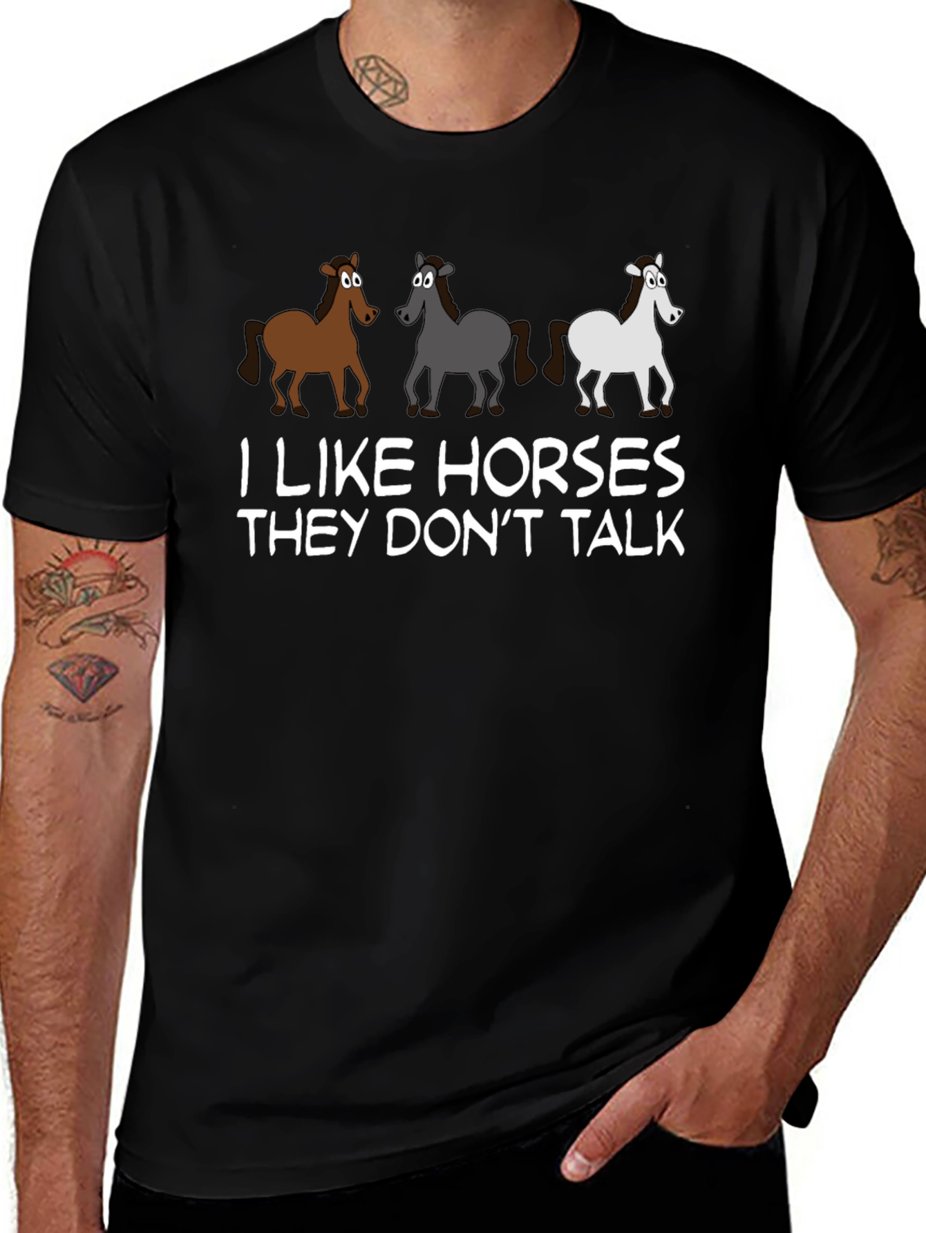 Variant 30 of I Like Horses Funny Graphic Tee
