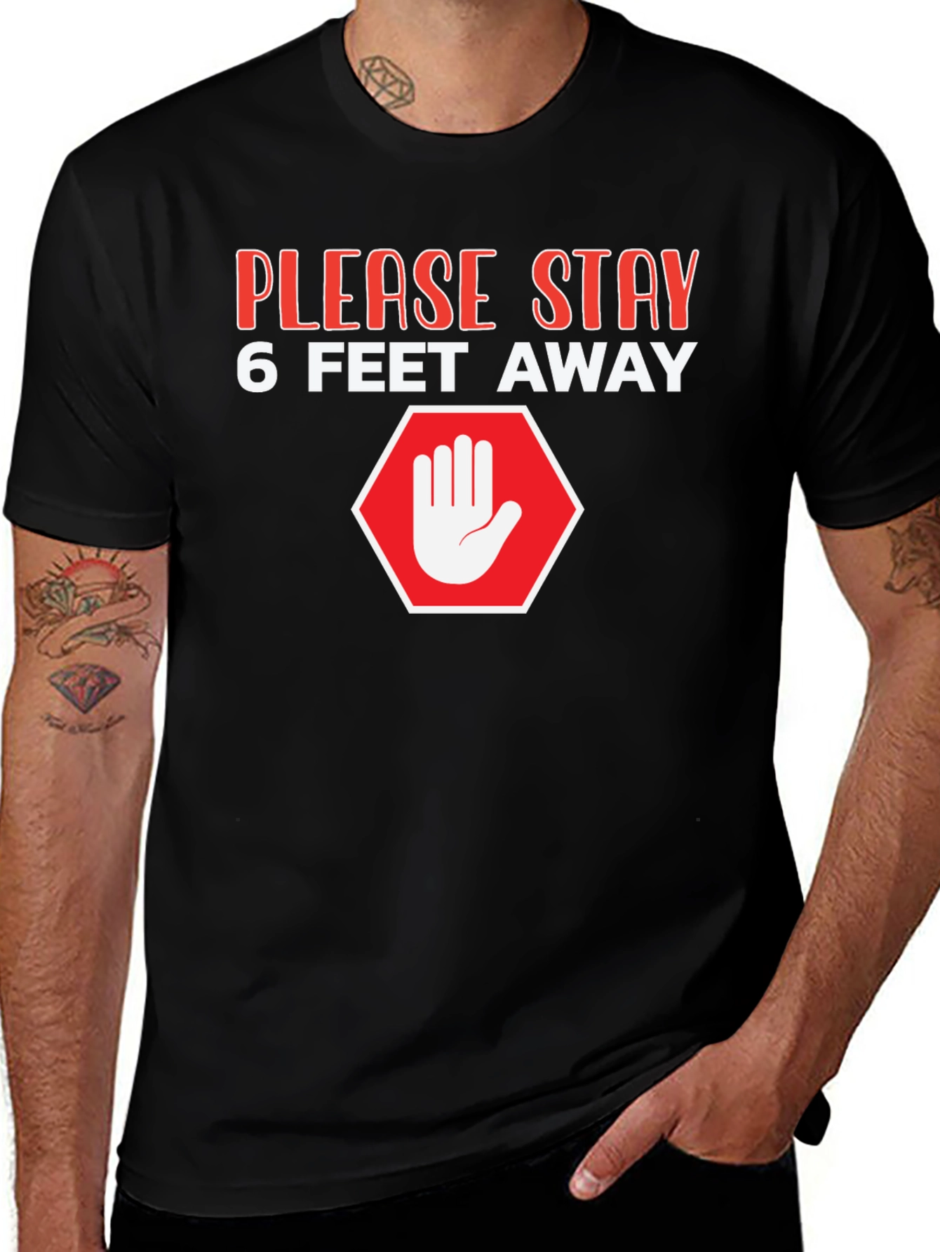 Variant 21 of Stay Away Graphic Tee - Social Distancing T-Shirt