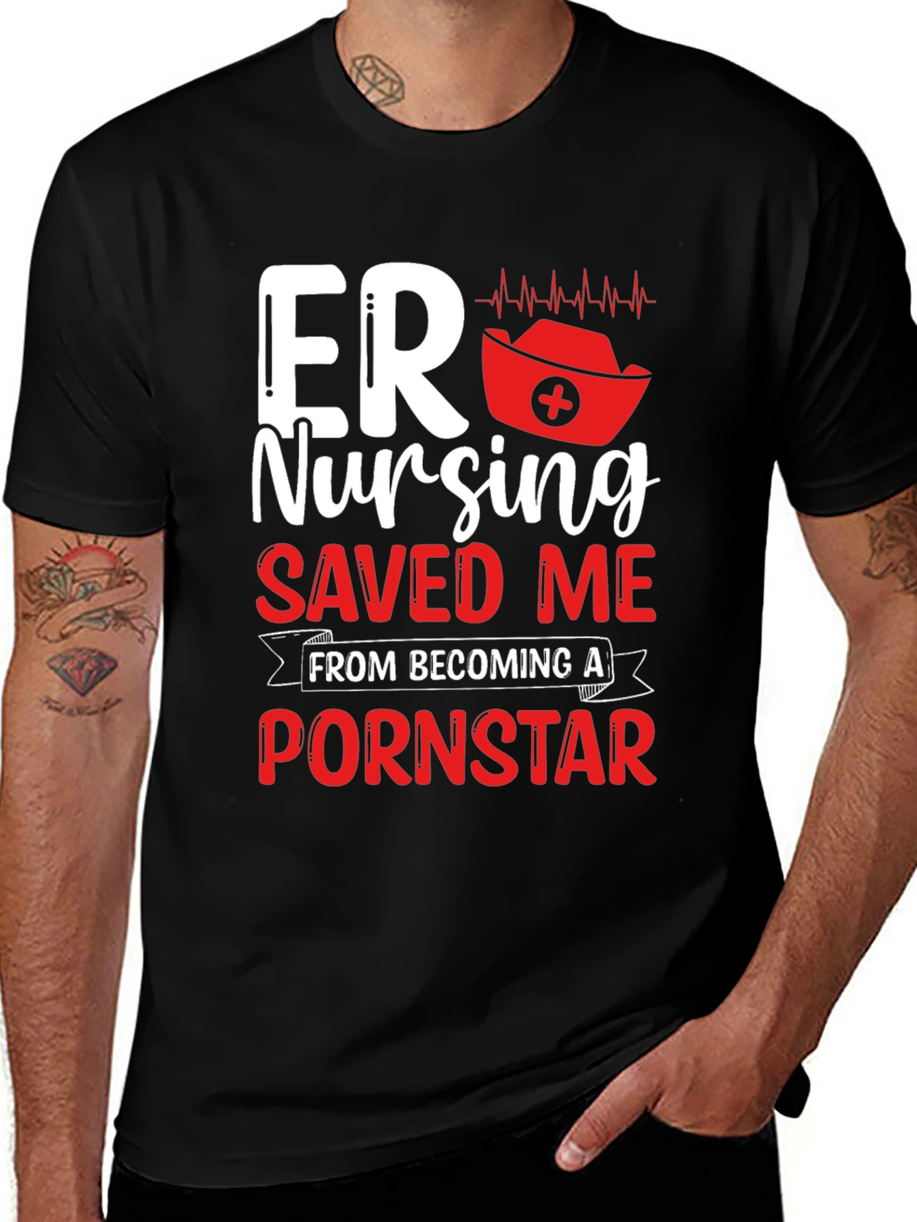 Variant 10 of ER Nursing Funny T-Shirt - Save Me From Becoming A Pornstar