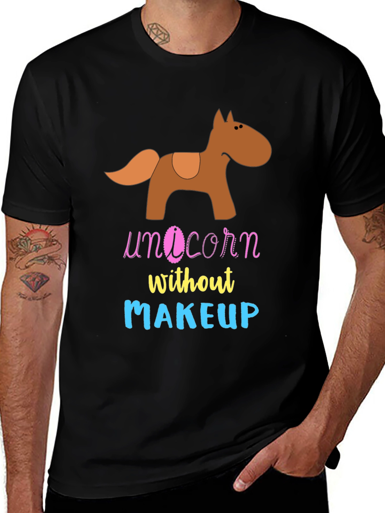 Variant 21 of Unicorn Without Makeup Graphic T-Shirt