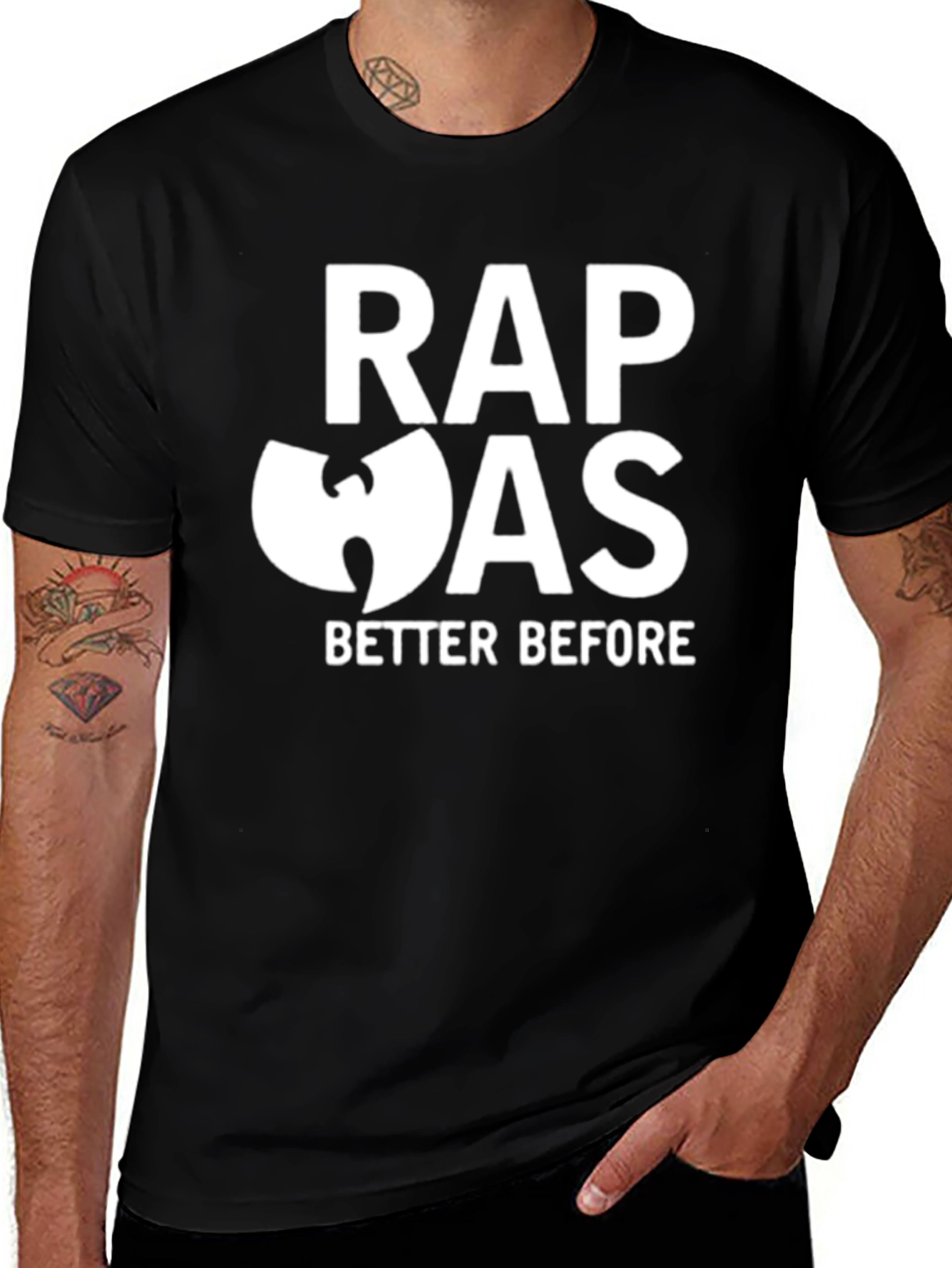Variant 22 of Rap Was Better Before Black Graphic Tee