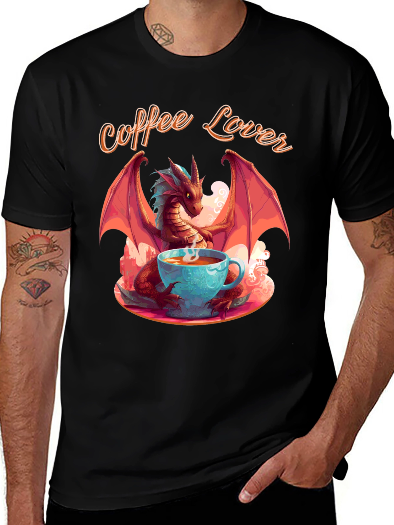Variant 28 of Coffee Lover Dragon T-Shirt