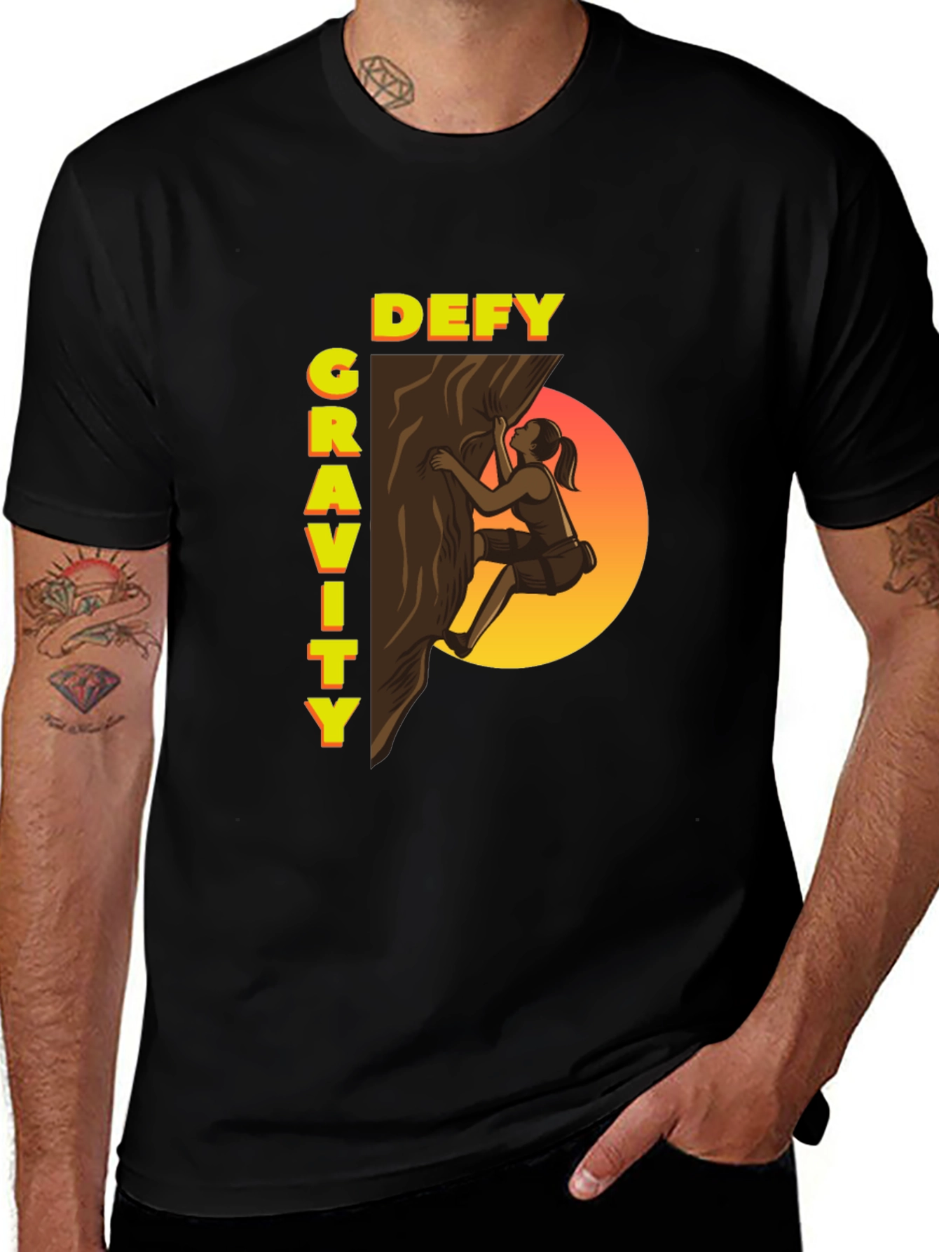 Variant 14 of Defy Gravity Graphic Tee - Rock Climbing Shirt