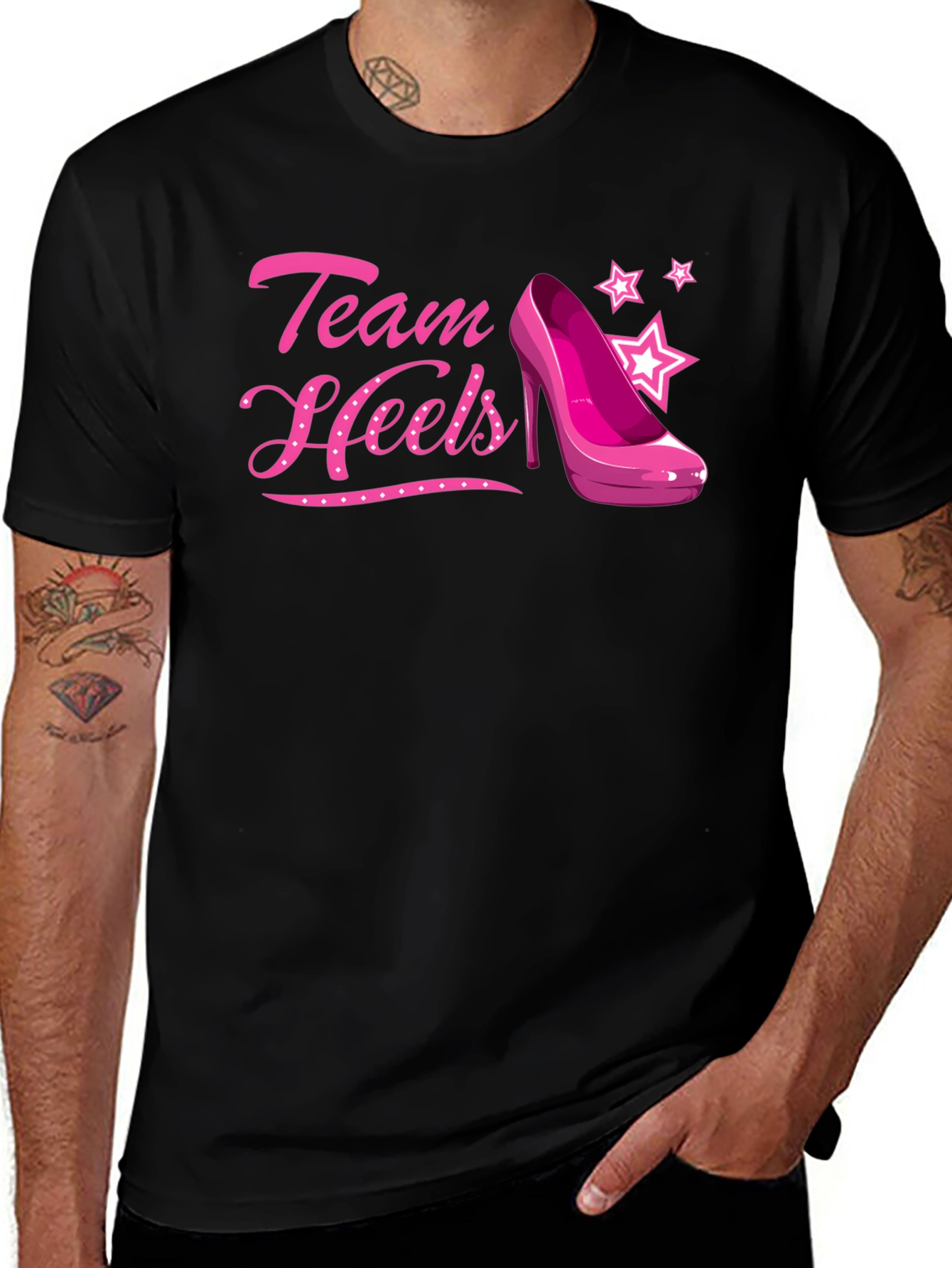 Variant 9 of Team Heels Pink High Heel Graphic T-Shirt