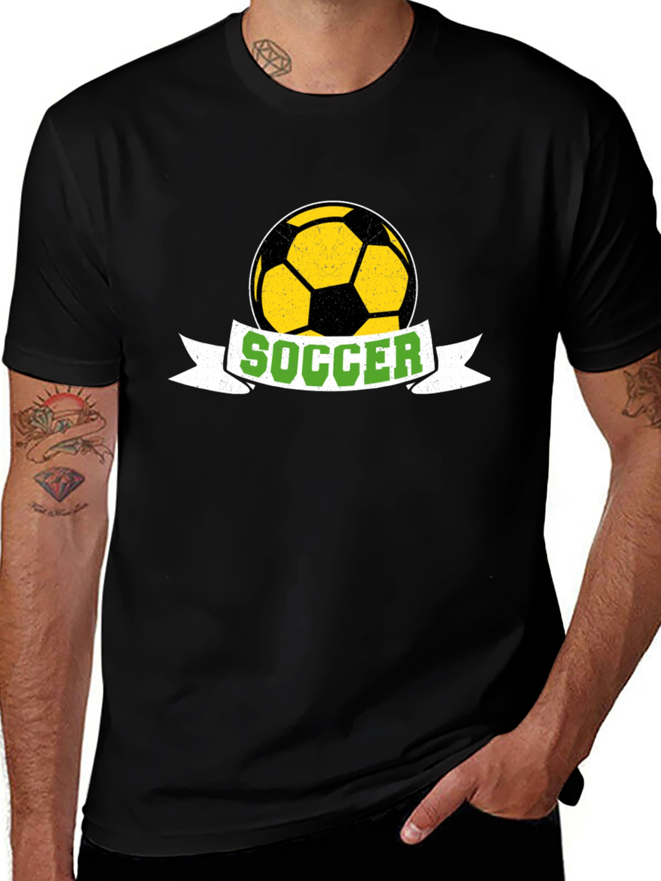 Black Soccer Ball Graphic Tee - Stylish Cotton T-Shirt main image