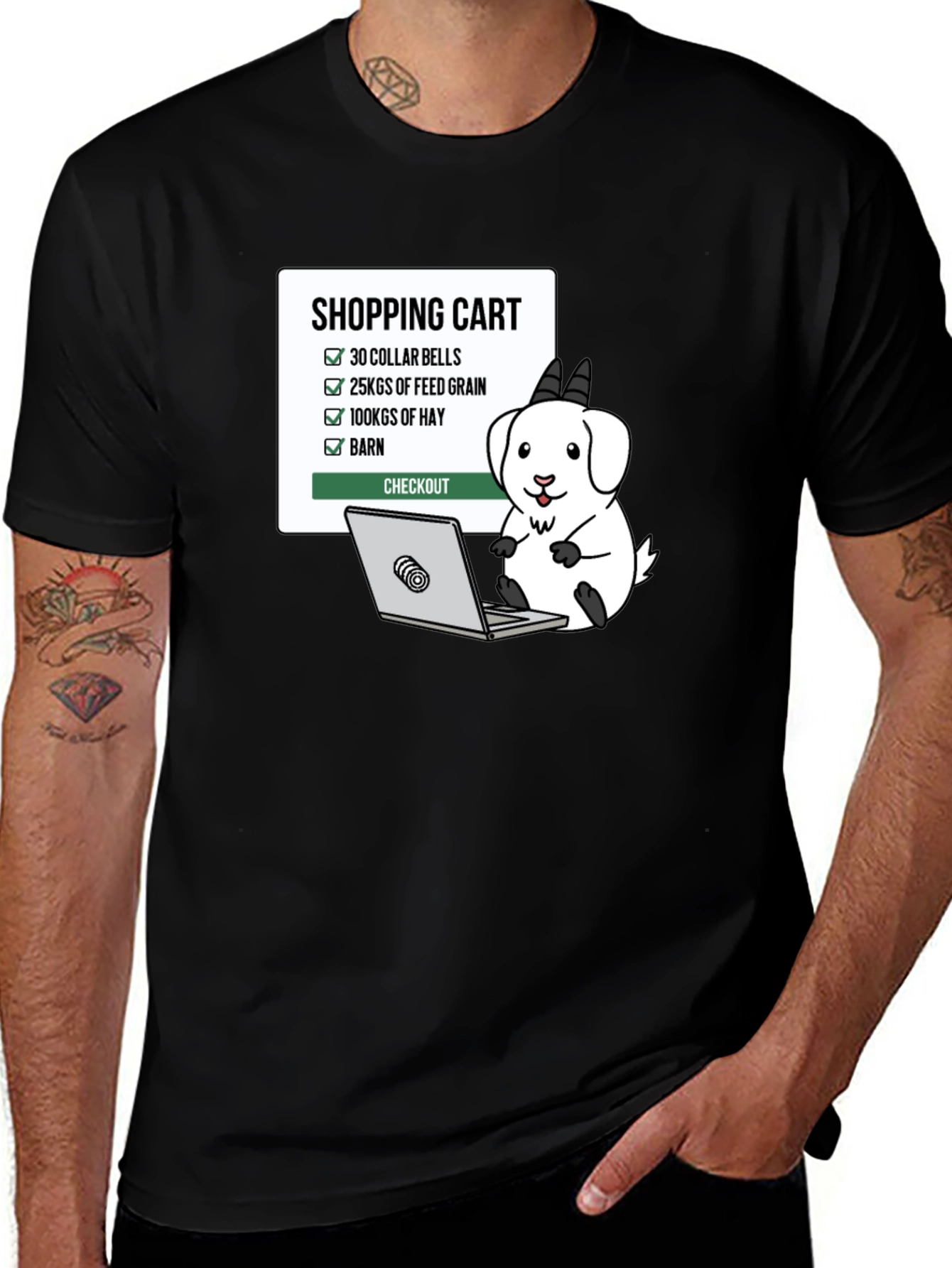 Variant 9 of Funny Goat Shopping T-Shirt