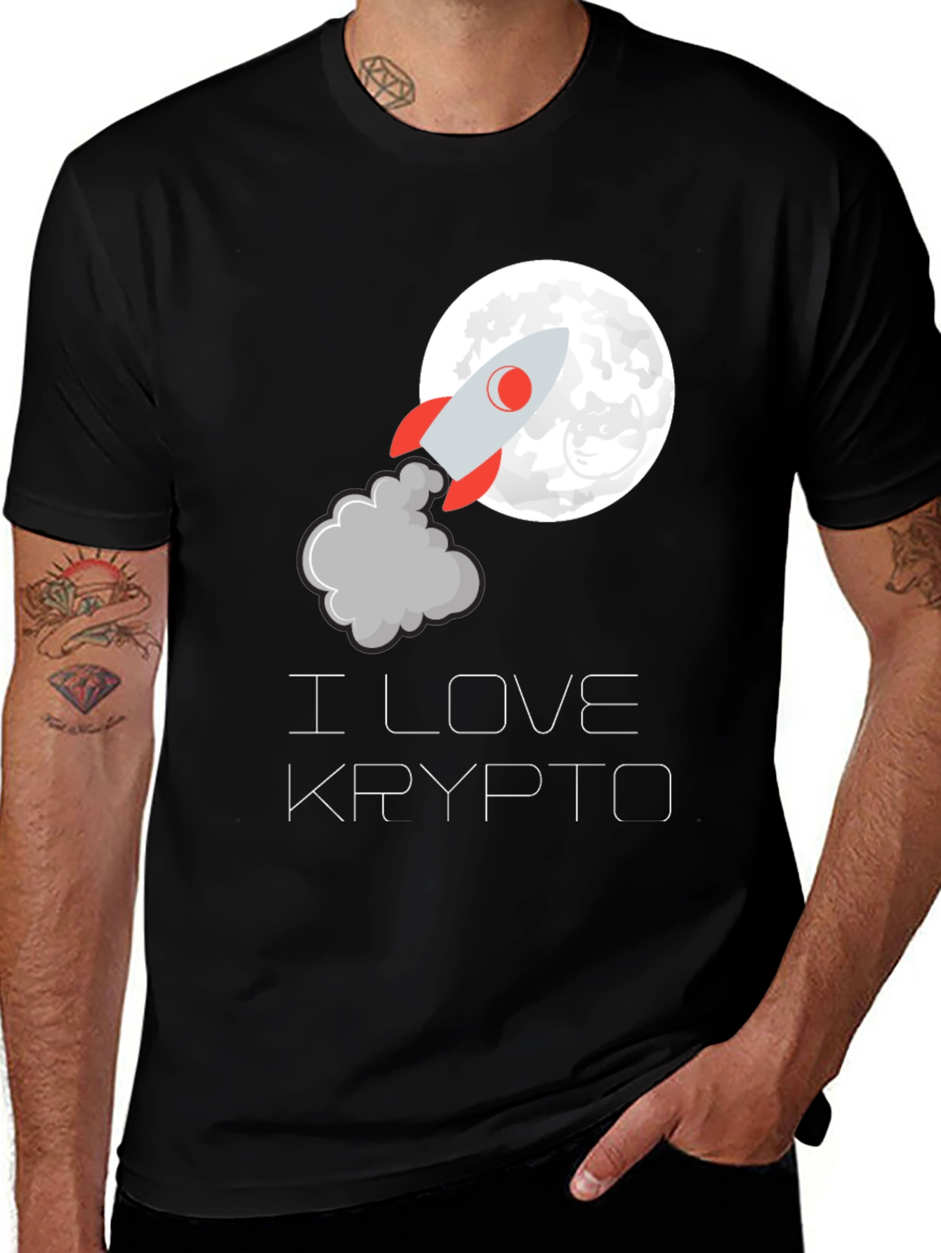 I Love Krypto Rocket T-Shirt - Crypto to the Moon!