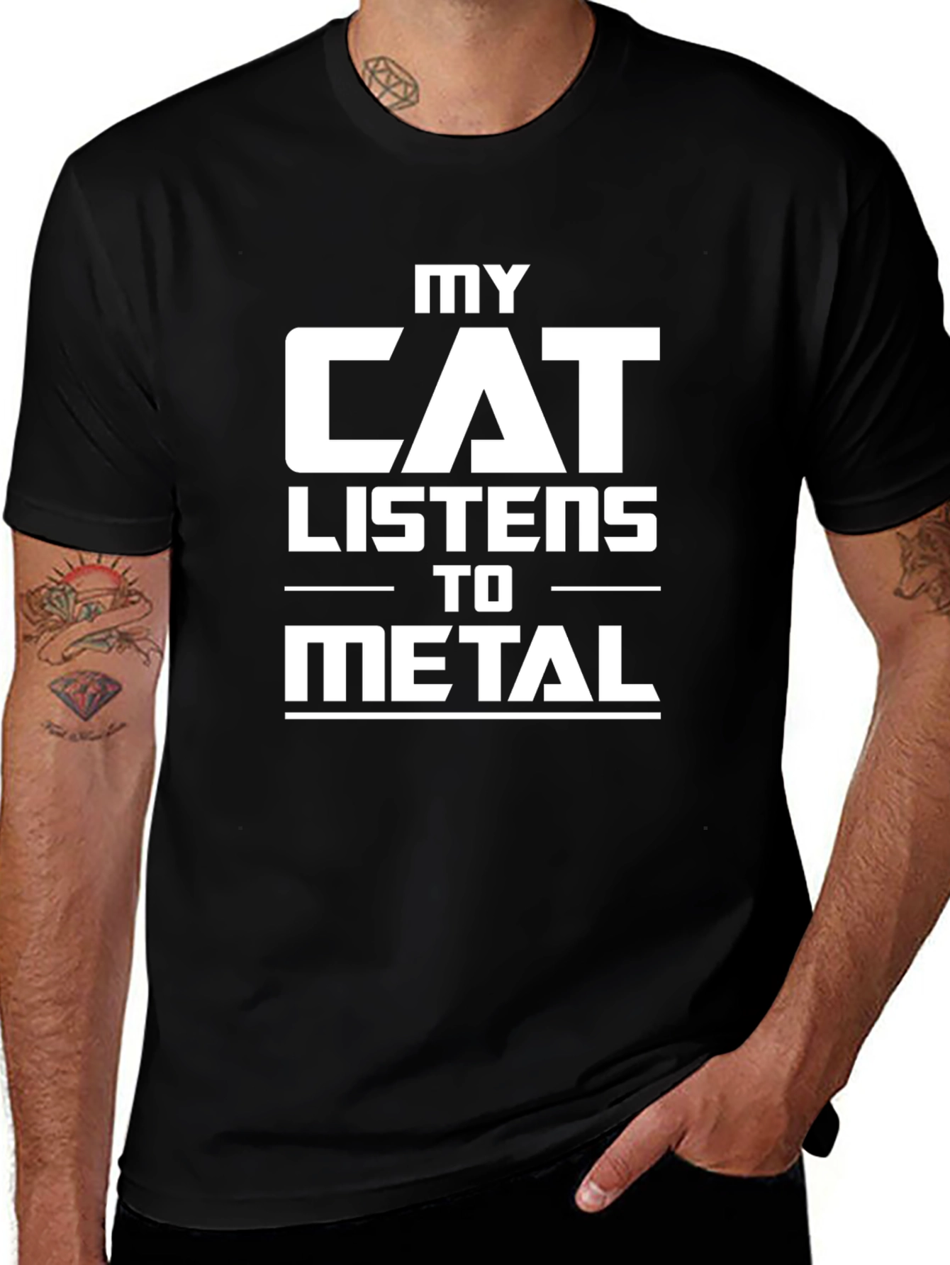 Variant 9 of My Cat Listens to Metal T-Shirt