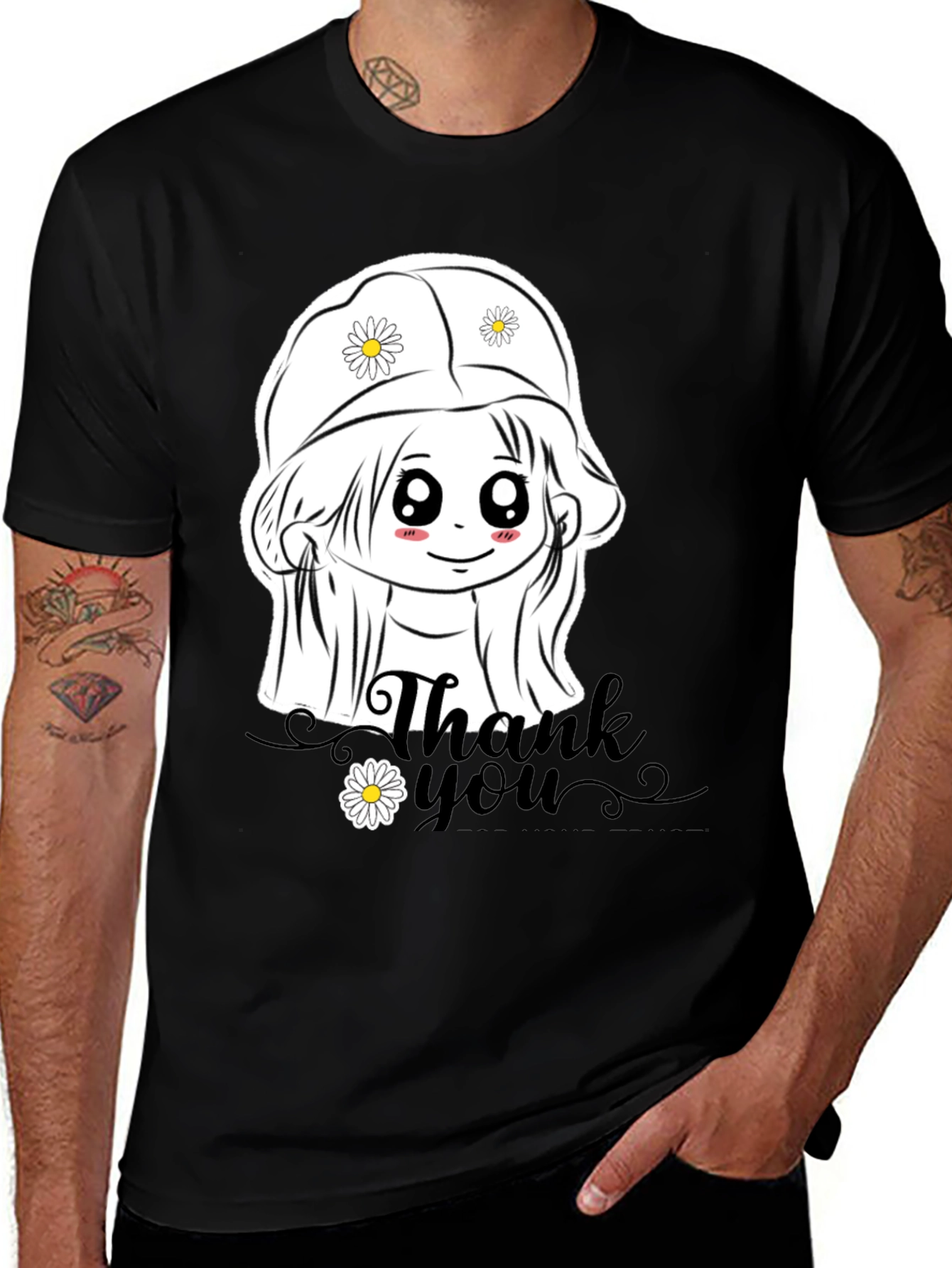 Variant 22 of Thank You Daisy Girl Black Tee