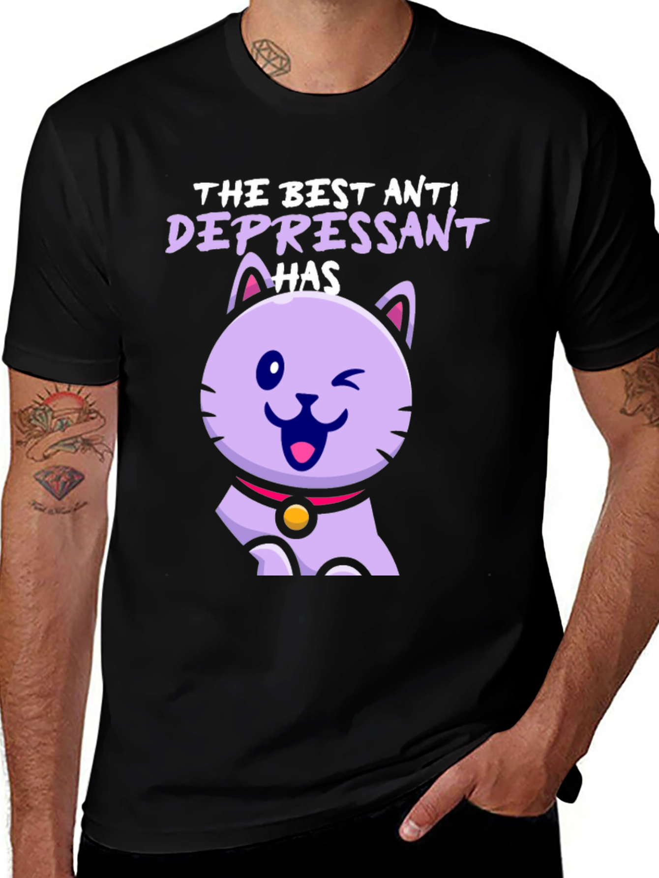 Variant 13 of Funny Cat Anti-Depressant T-Shirt
