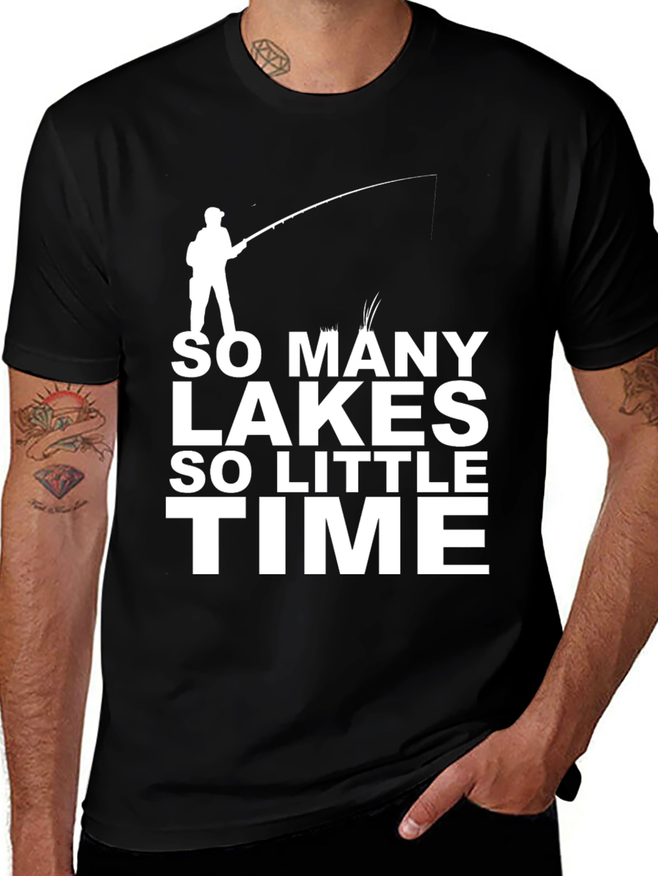 Variant 25 of So Many Lakes So Little Time Fishing T-Shirt
