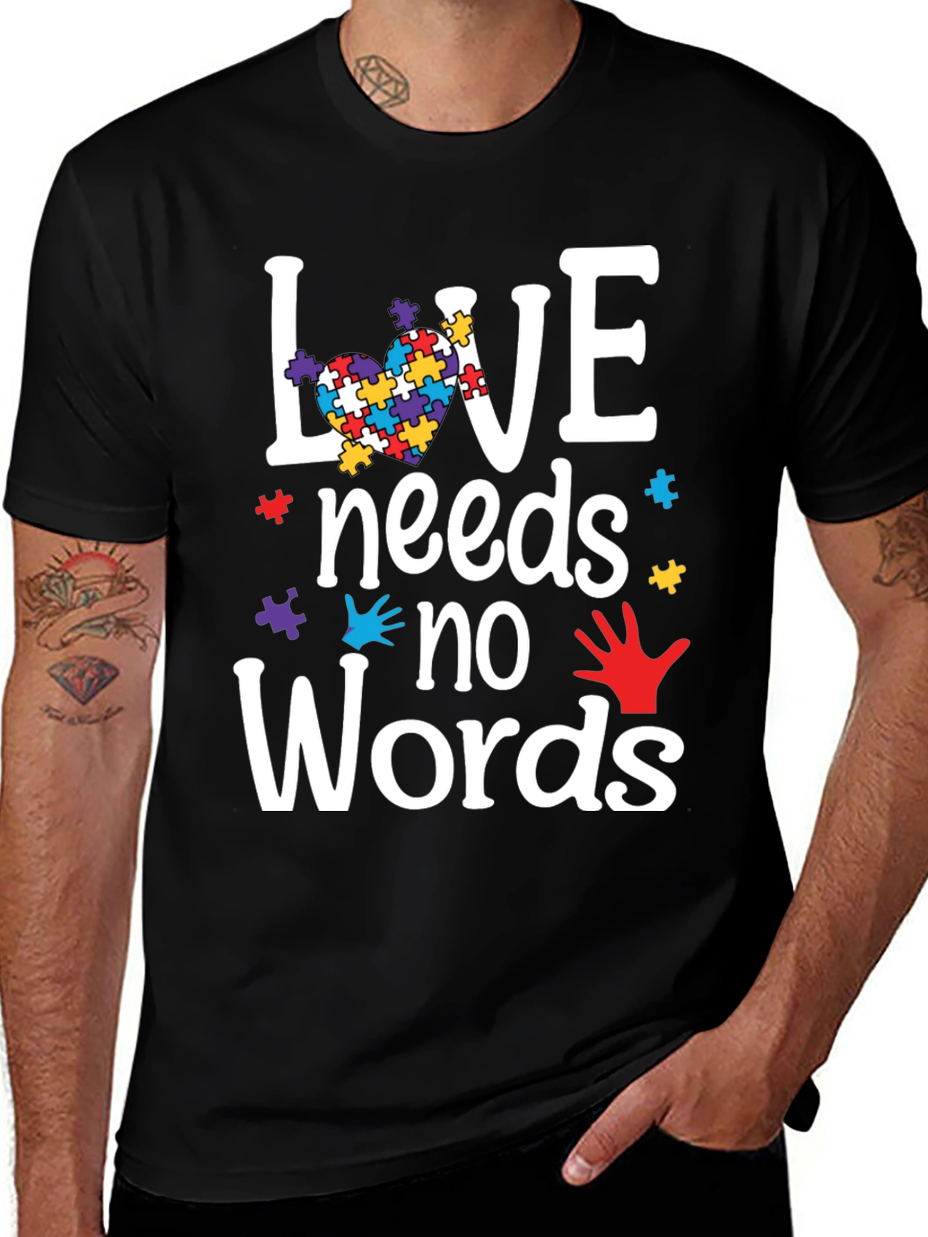 Autism Awareness Graphic Tee - Love Needs No Words