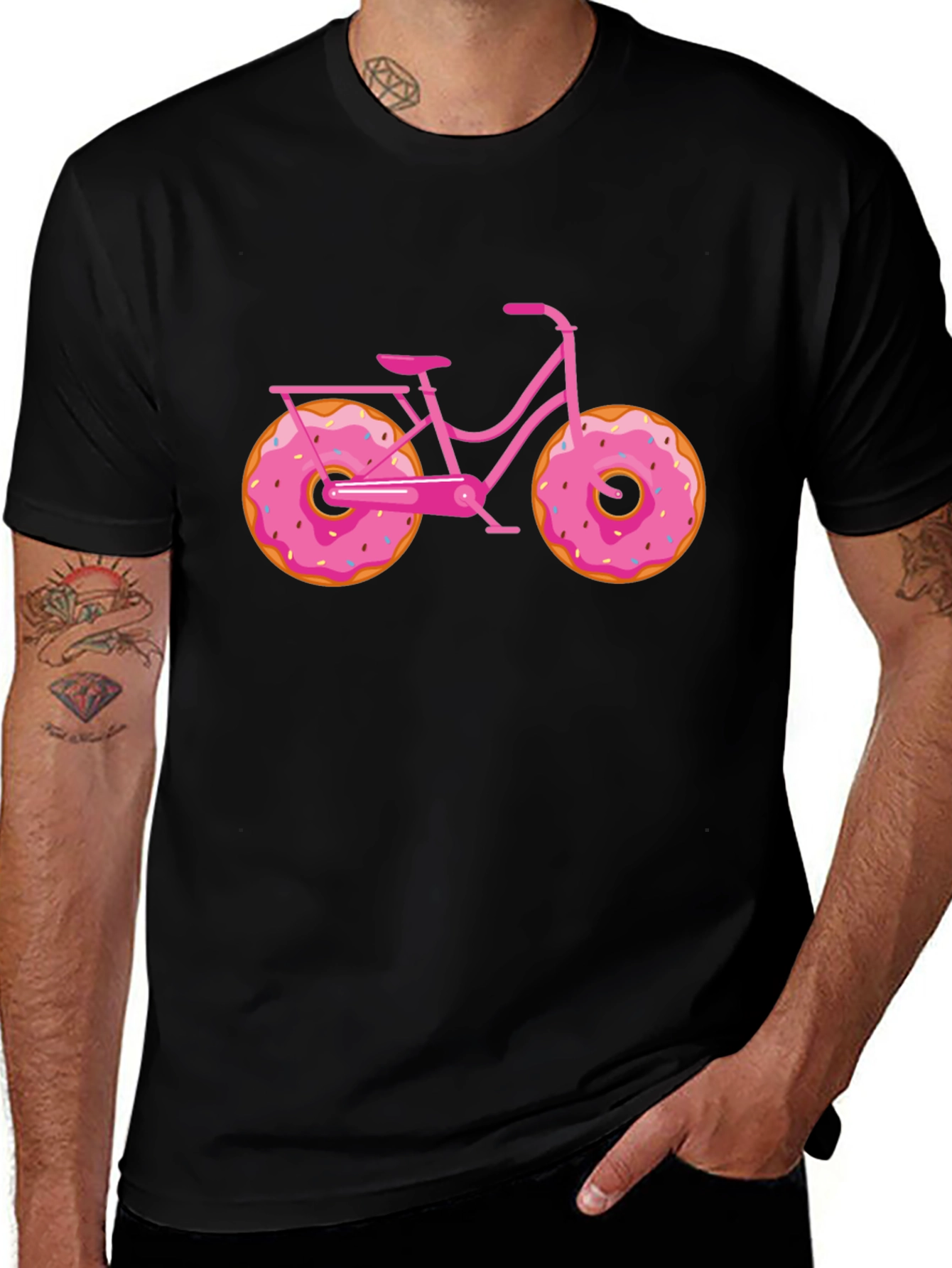 Variant 29 of Donut Bicycle Graphic Tee - Unique & Fun T-Shirt