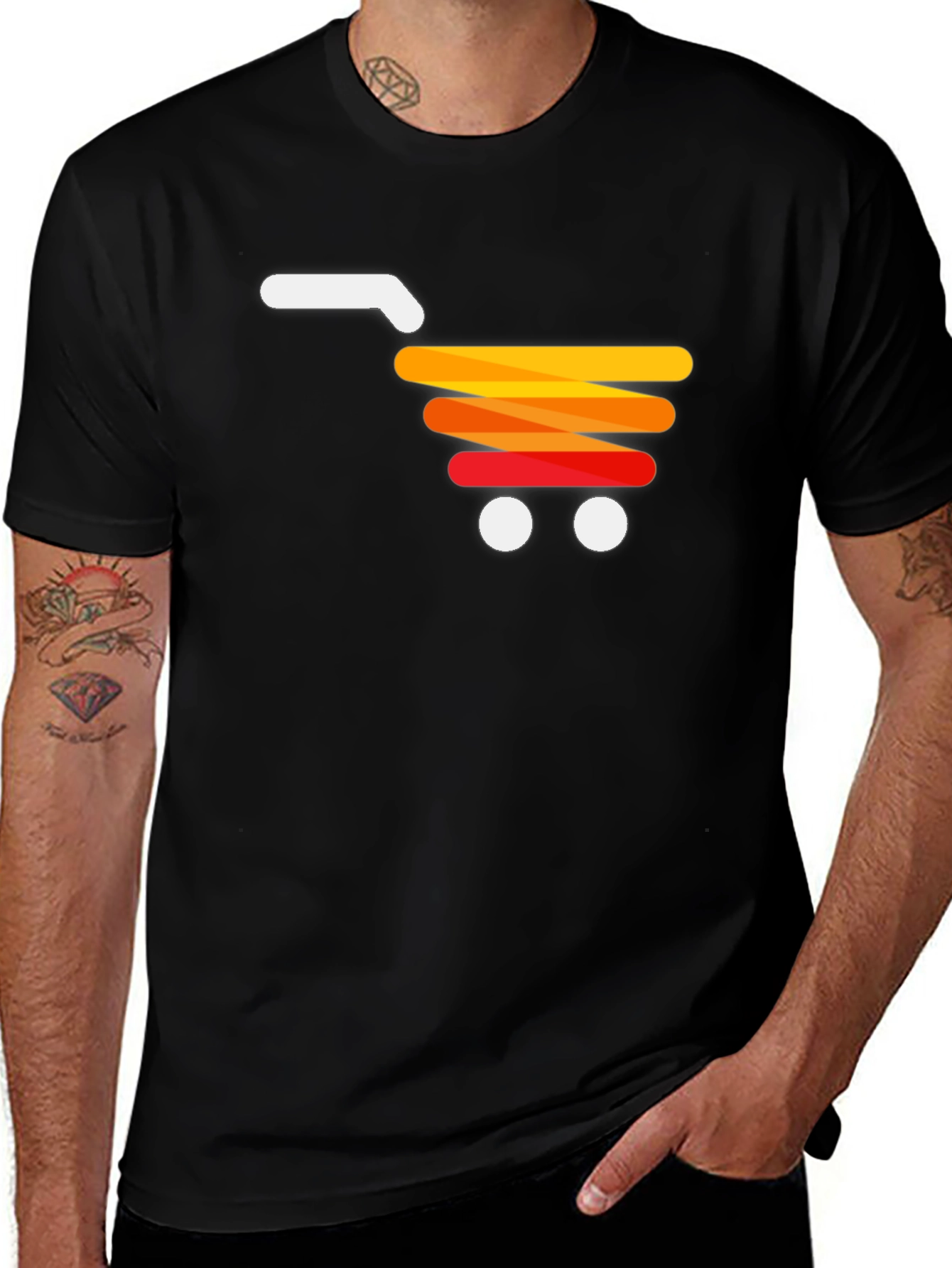 Modern Shopping Cart Graphic T-Shirt
