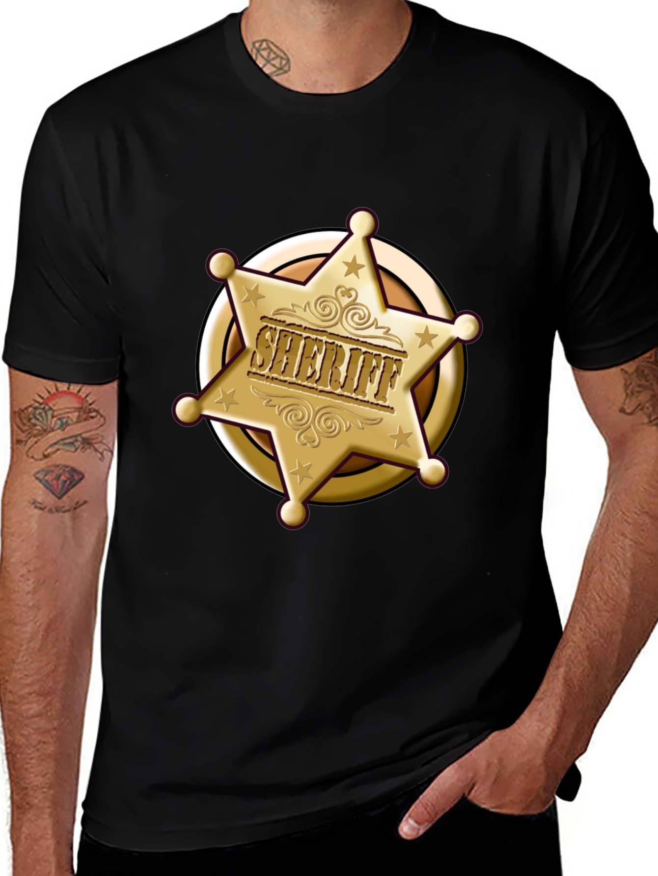 Variant 23 of Sheriff Star Black T-Shirt