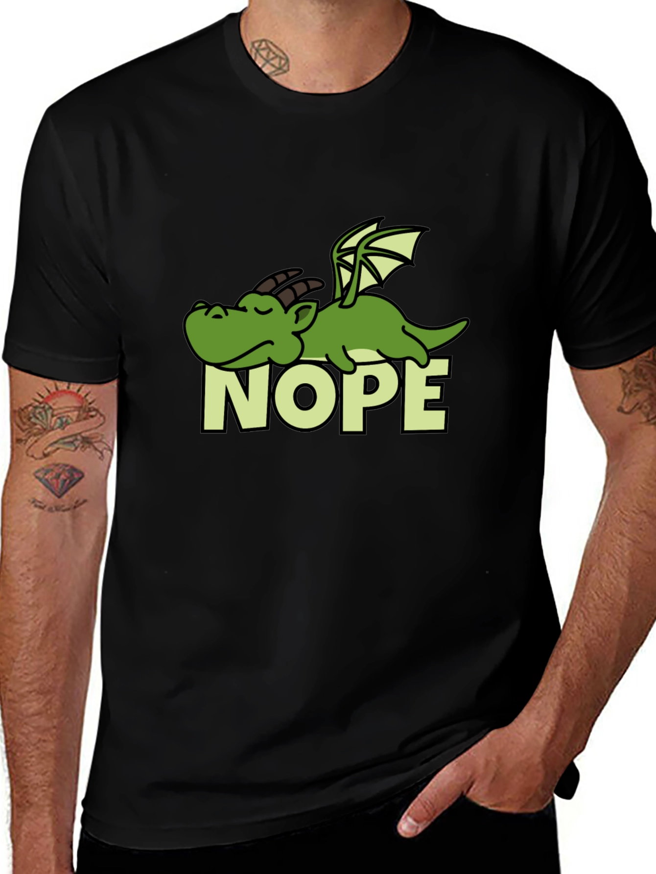 Variant 15 of Nope Dragon Graphic Tee - Lazy Humor T-Shirt