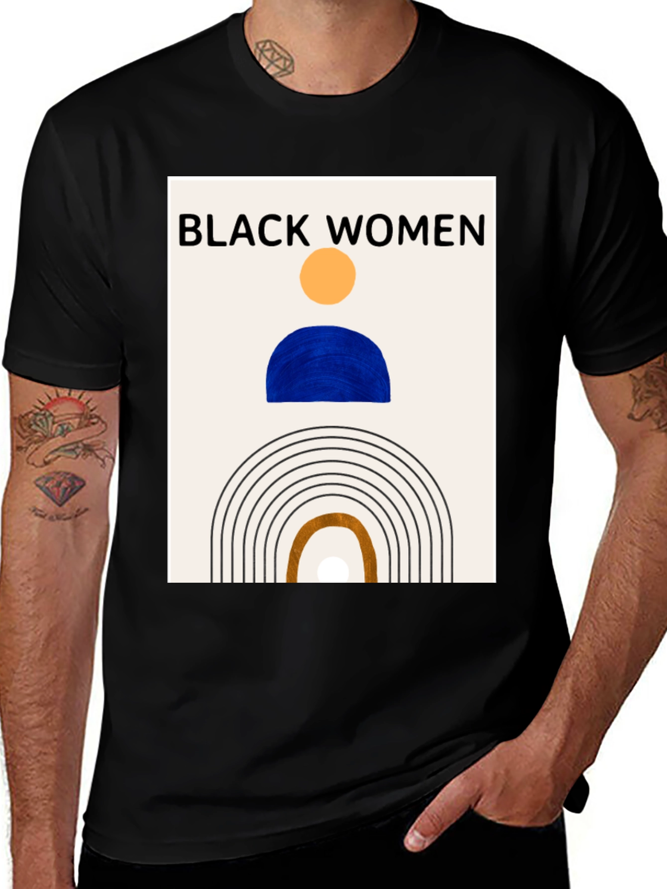 Variant 14 of Black Women Graphic Tee - Modern Art T-Shirt