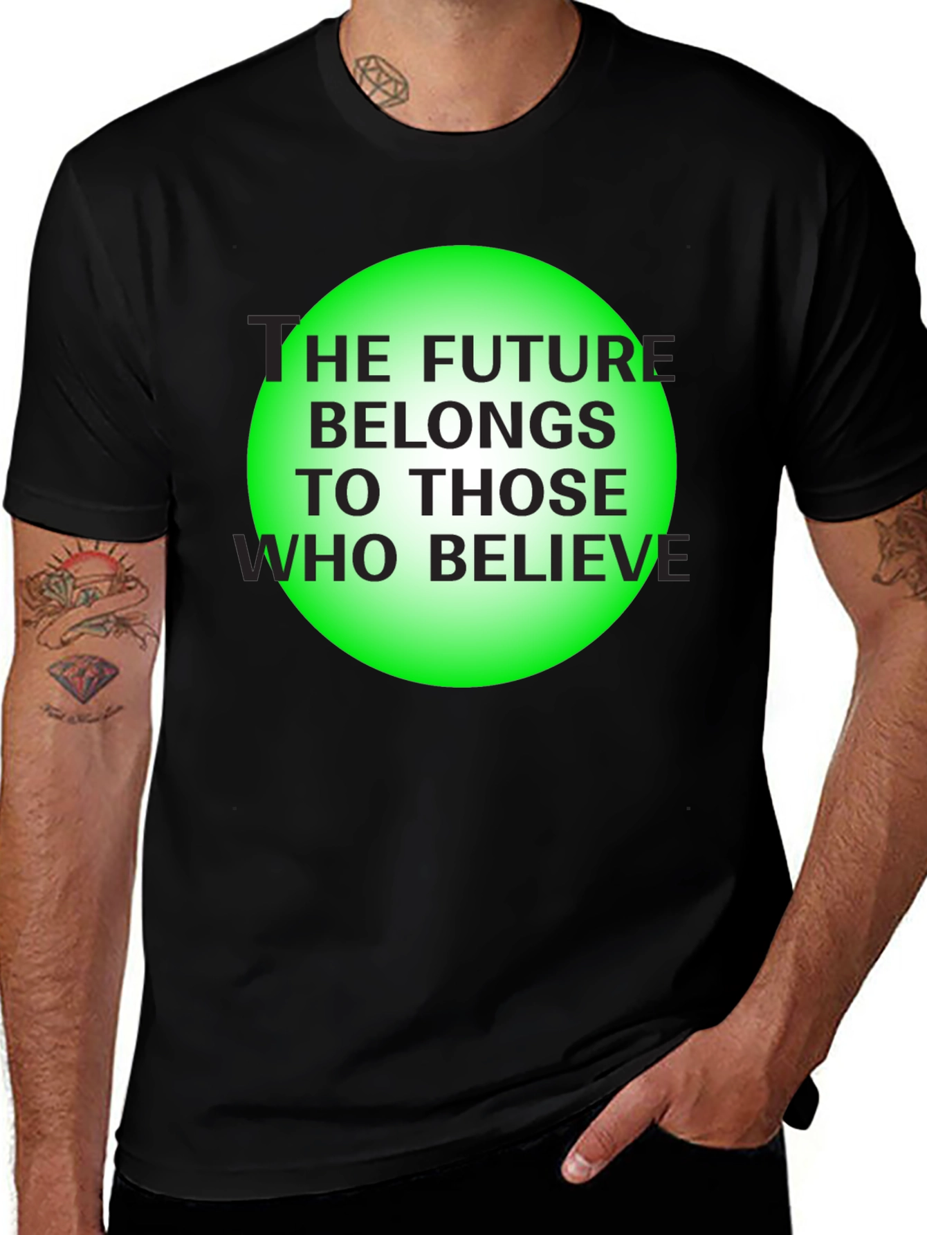 Believe in the Future Black Graphic T-Shirt