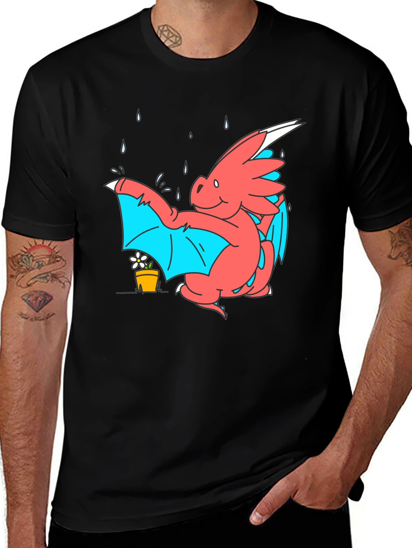 Variant 4 of Dragon Watering Flower T-Shirt